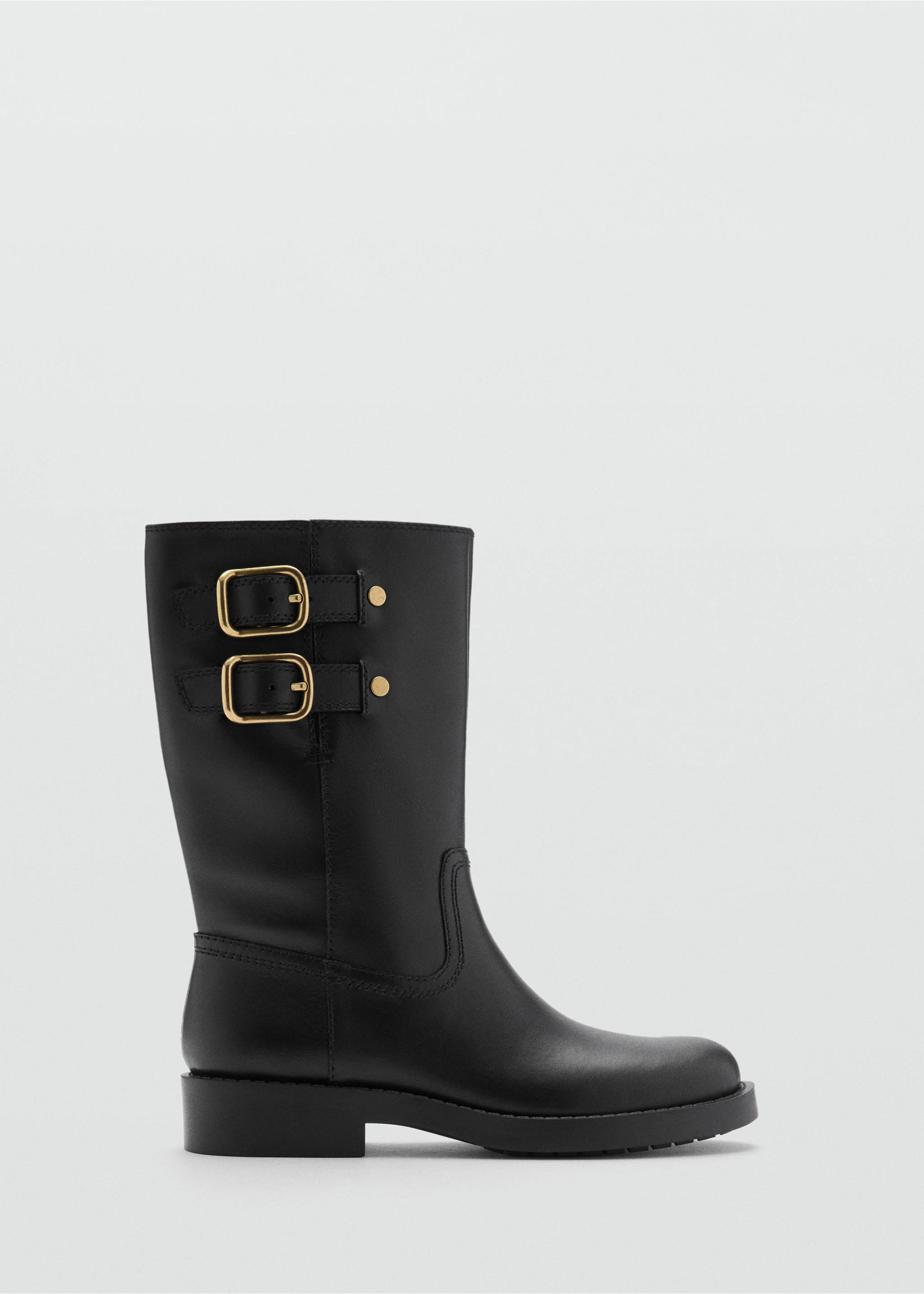 Buckle leather ankle boots - Article without model, Black. Ref: 77016749-00.