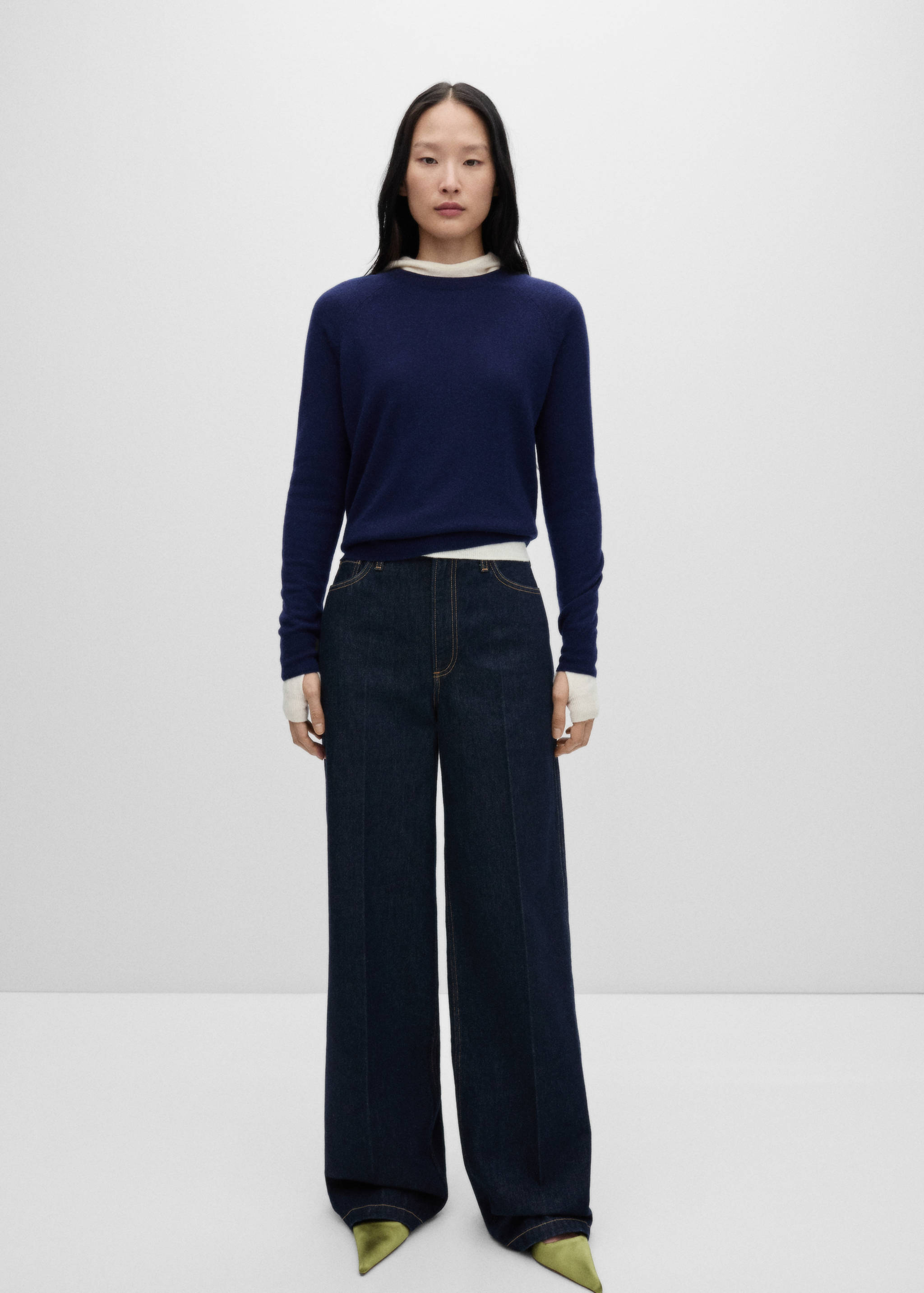 Pull-over laine col rond - Plan général