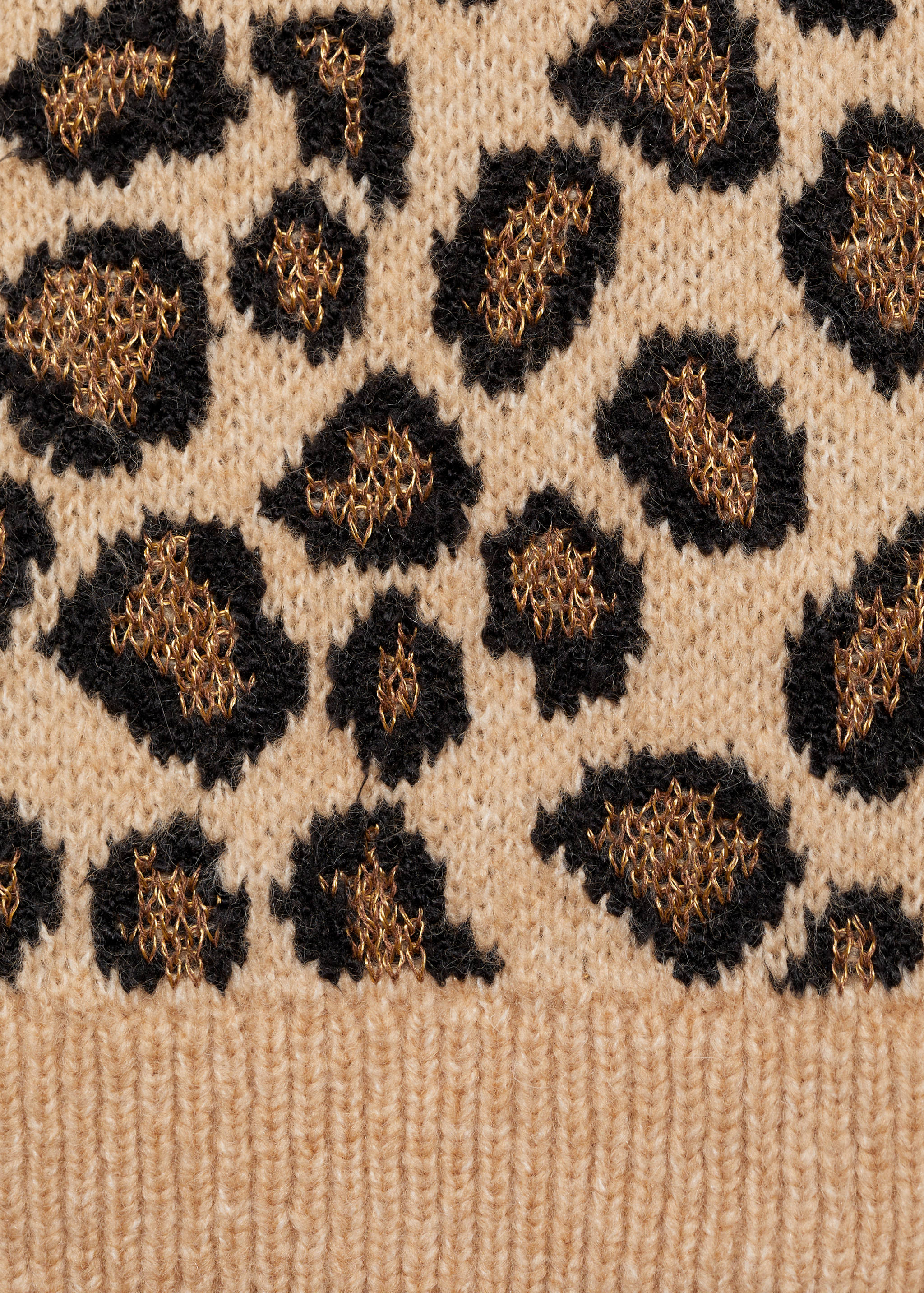 Short-sleeved leopard-print sweater - Details of the article 0