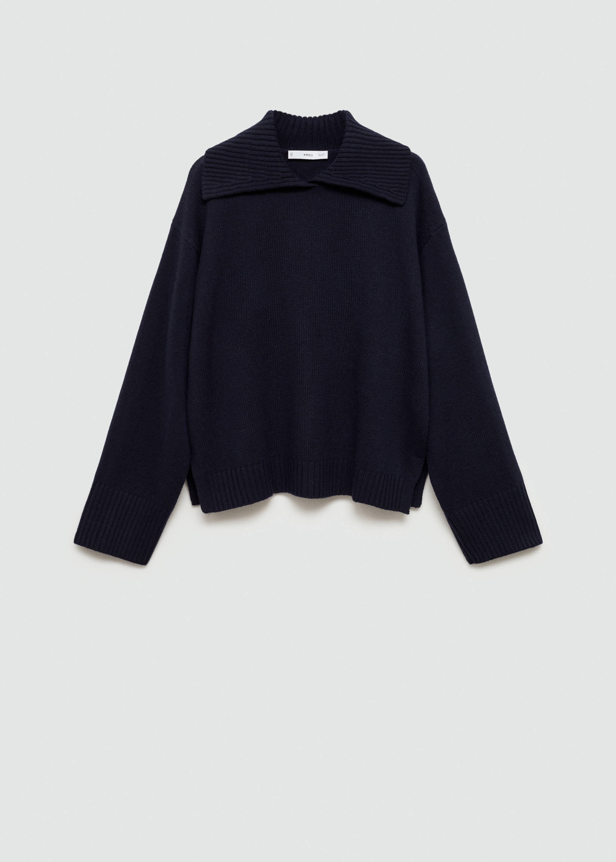 100% wool sweater with lapel collar - Article without model