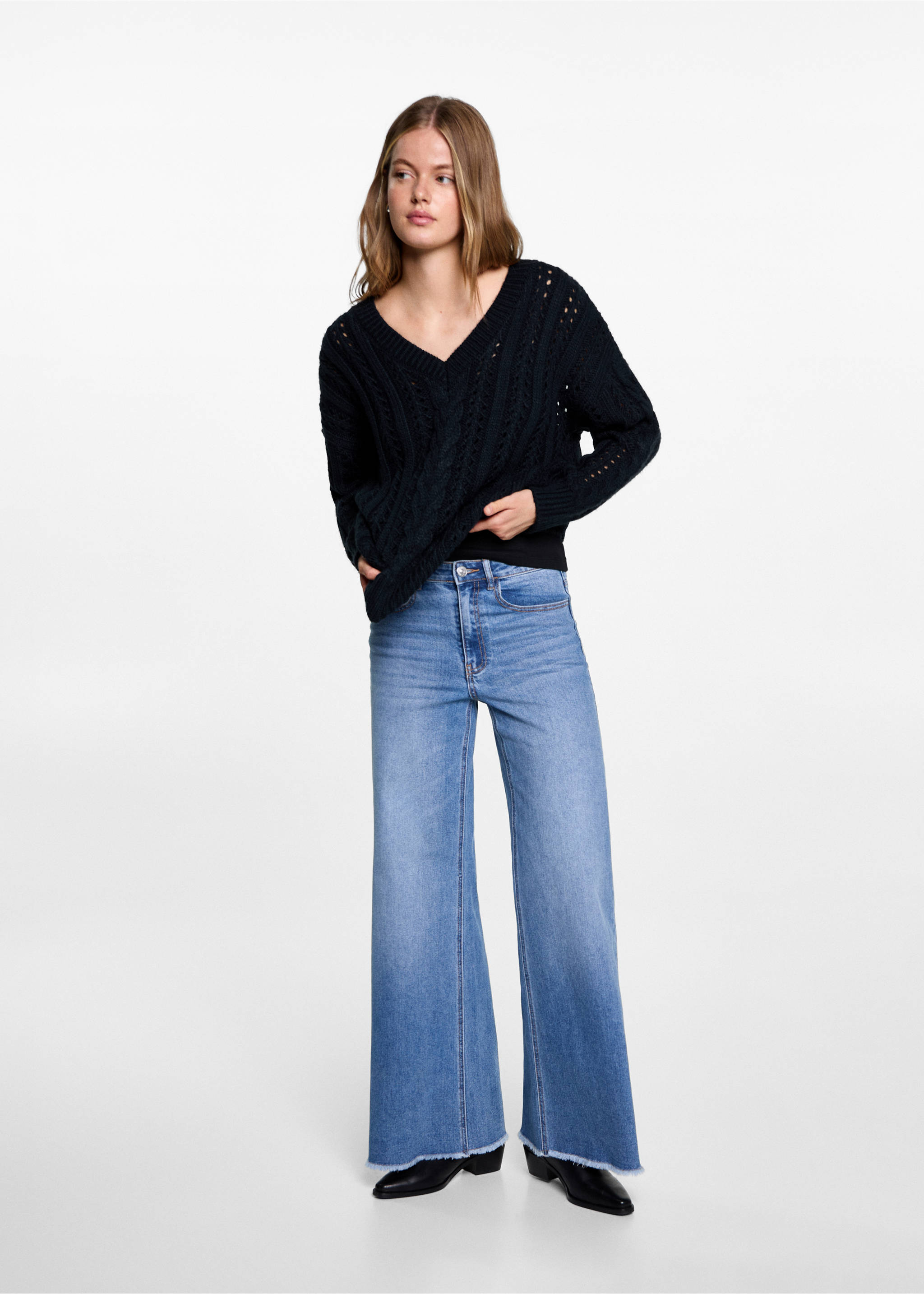 Braided knitted sweater - General plane, Dark Navy. Ref: 77016755-00.