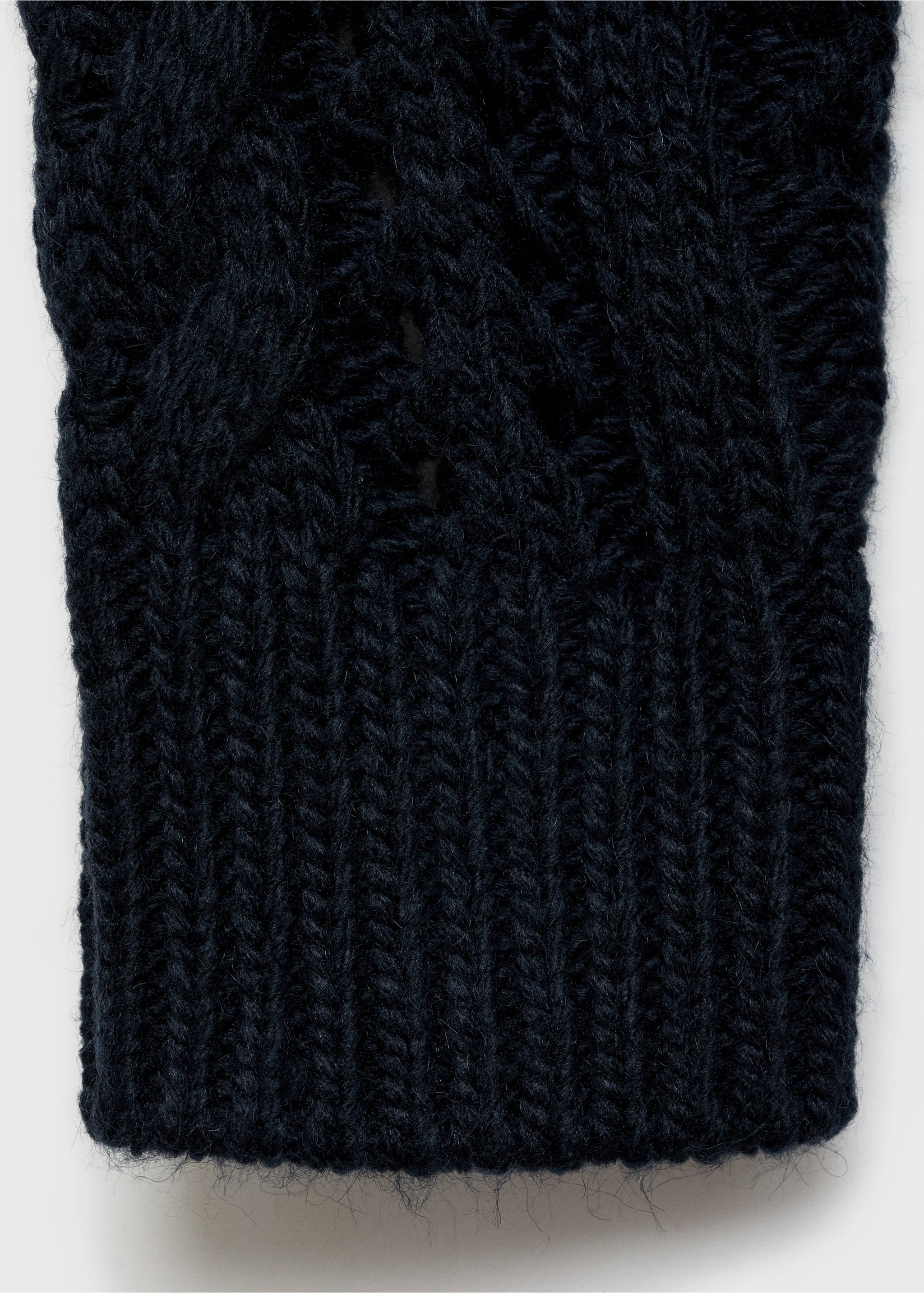 Braided knitted sweater - Details of the article 0, Dark Navy. Ref: 77016755-00.