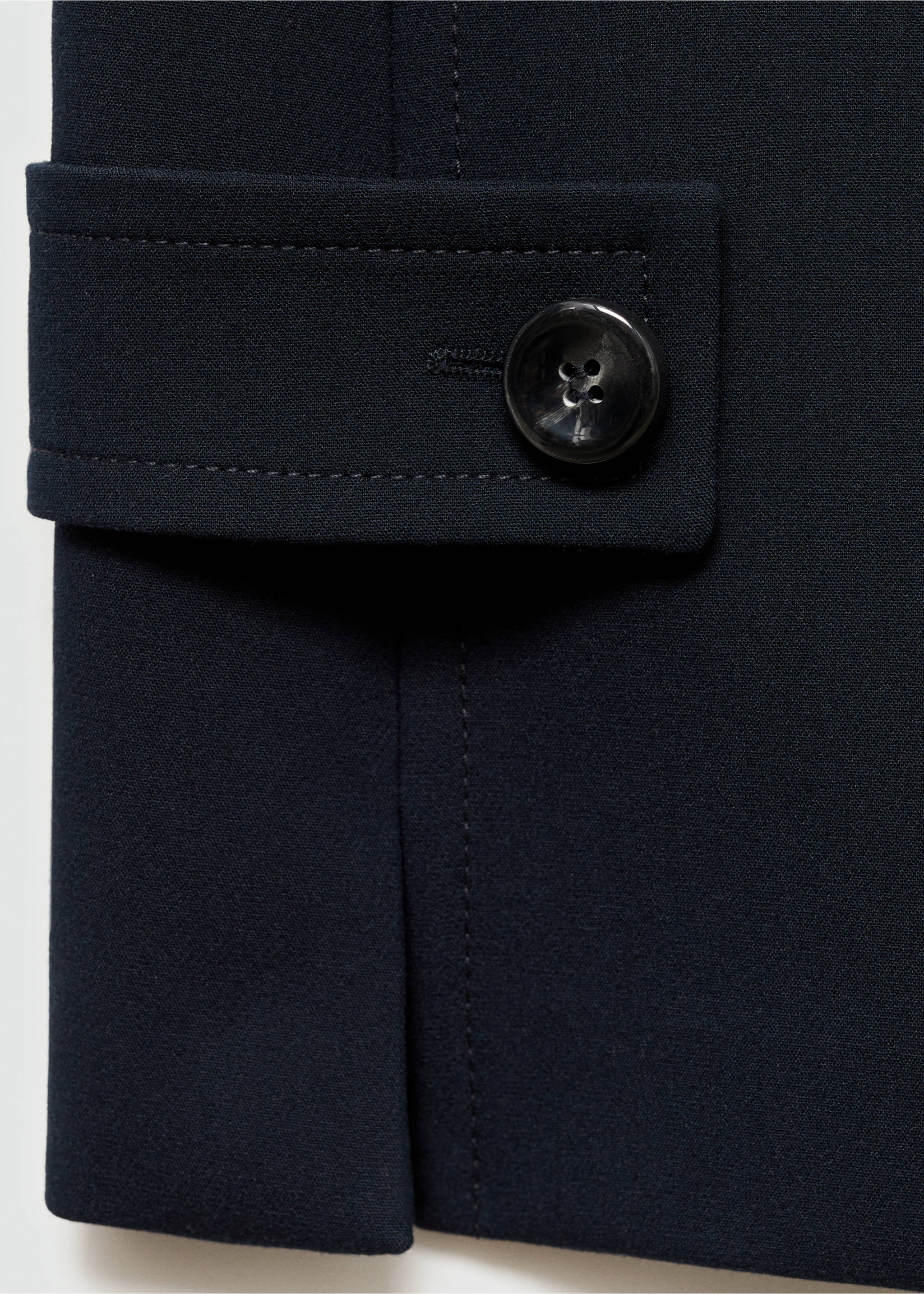 Short dress with decorative buttons - Details of the article 8, Dark Navy. Ref: 77016762-00.