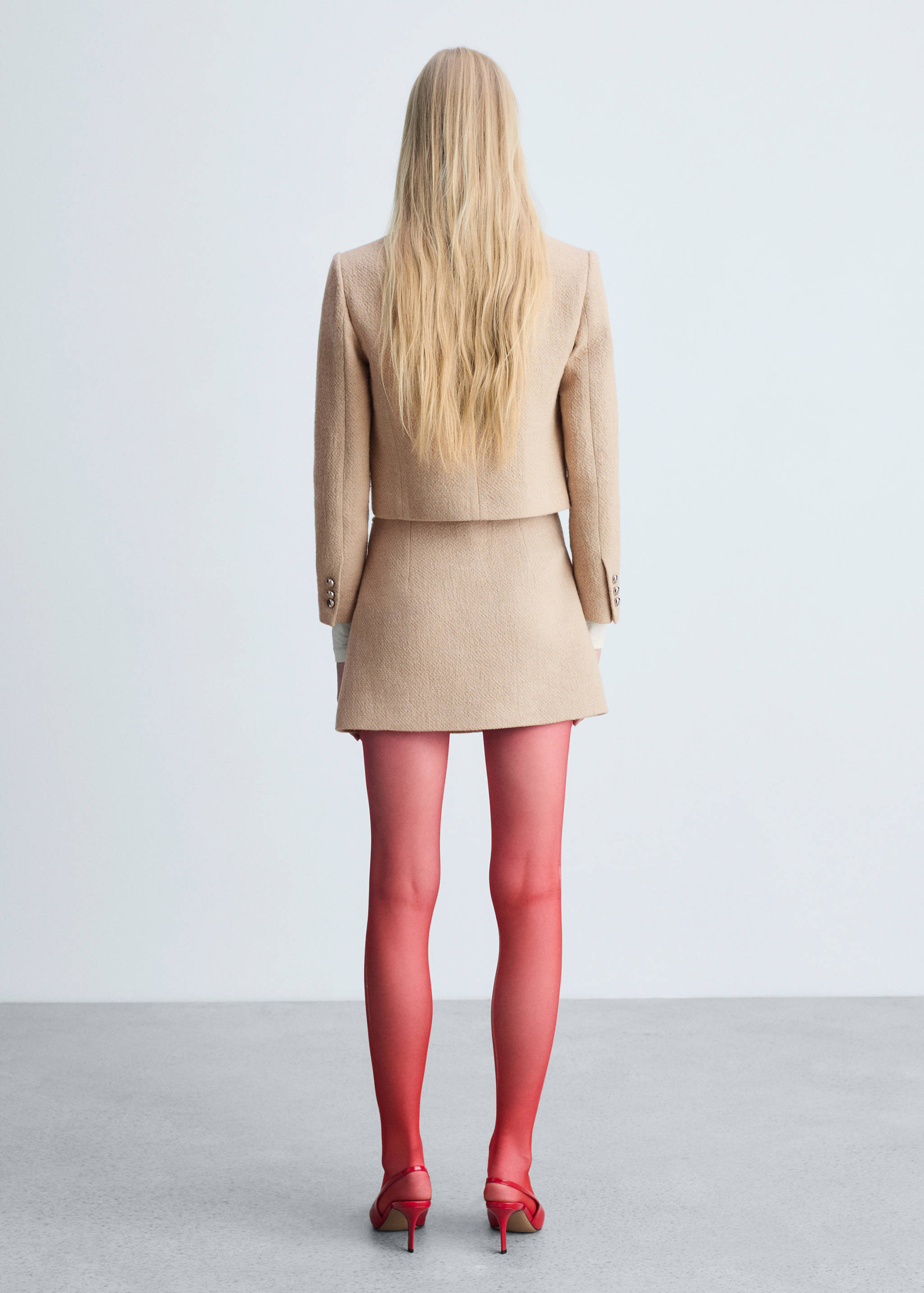 Buttoned cropped jacket - Reverse of the article