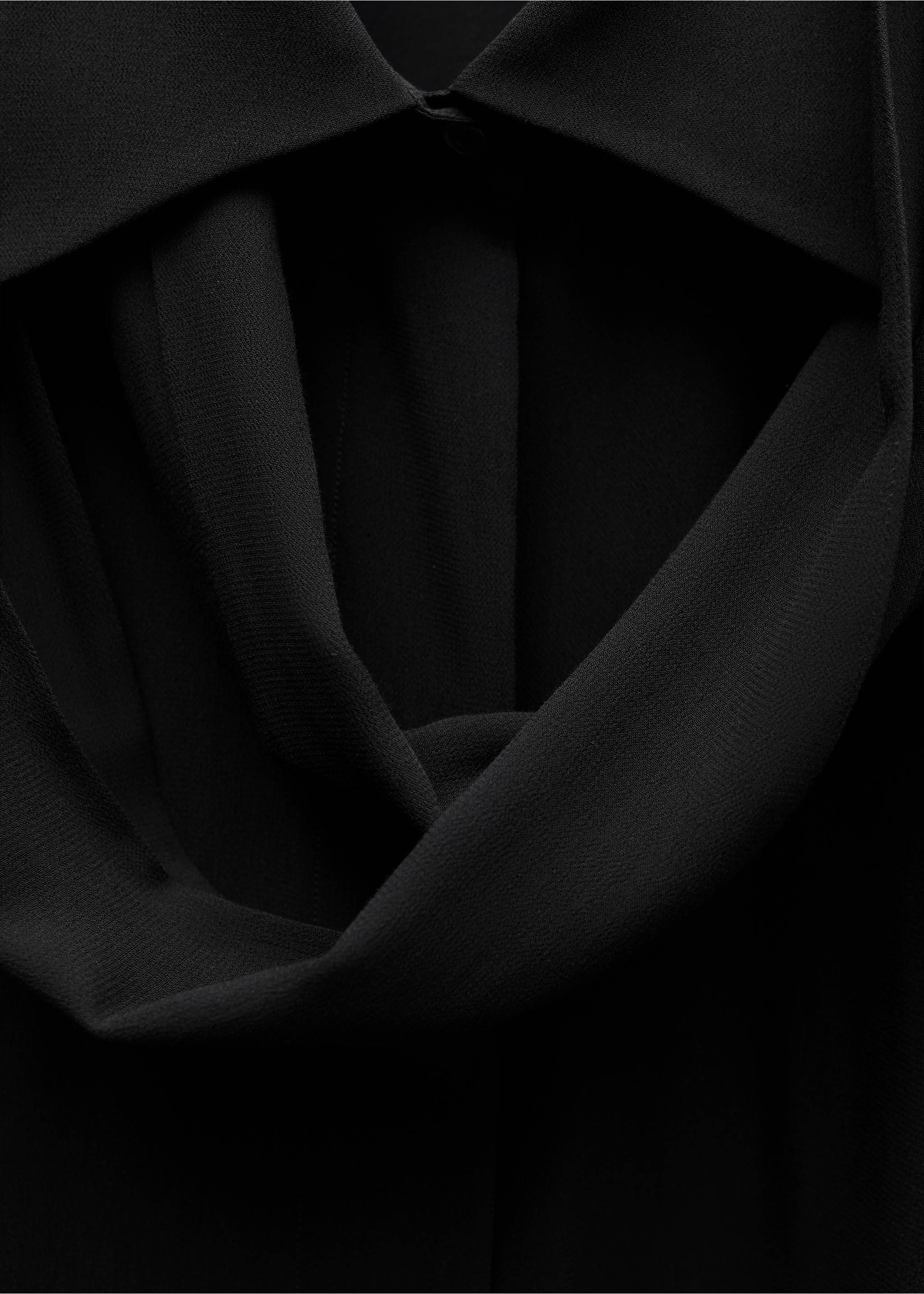 Semi-transparent lace shirt - Details of the article 8, Black. Ref: 77016764-00.