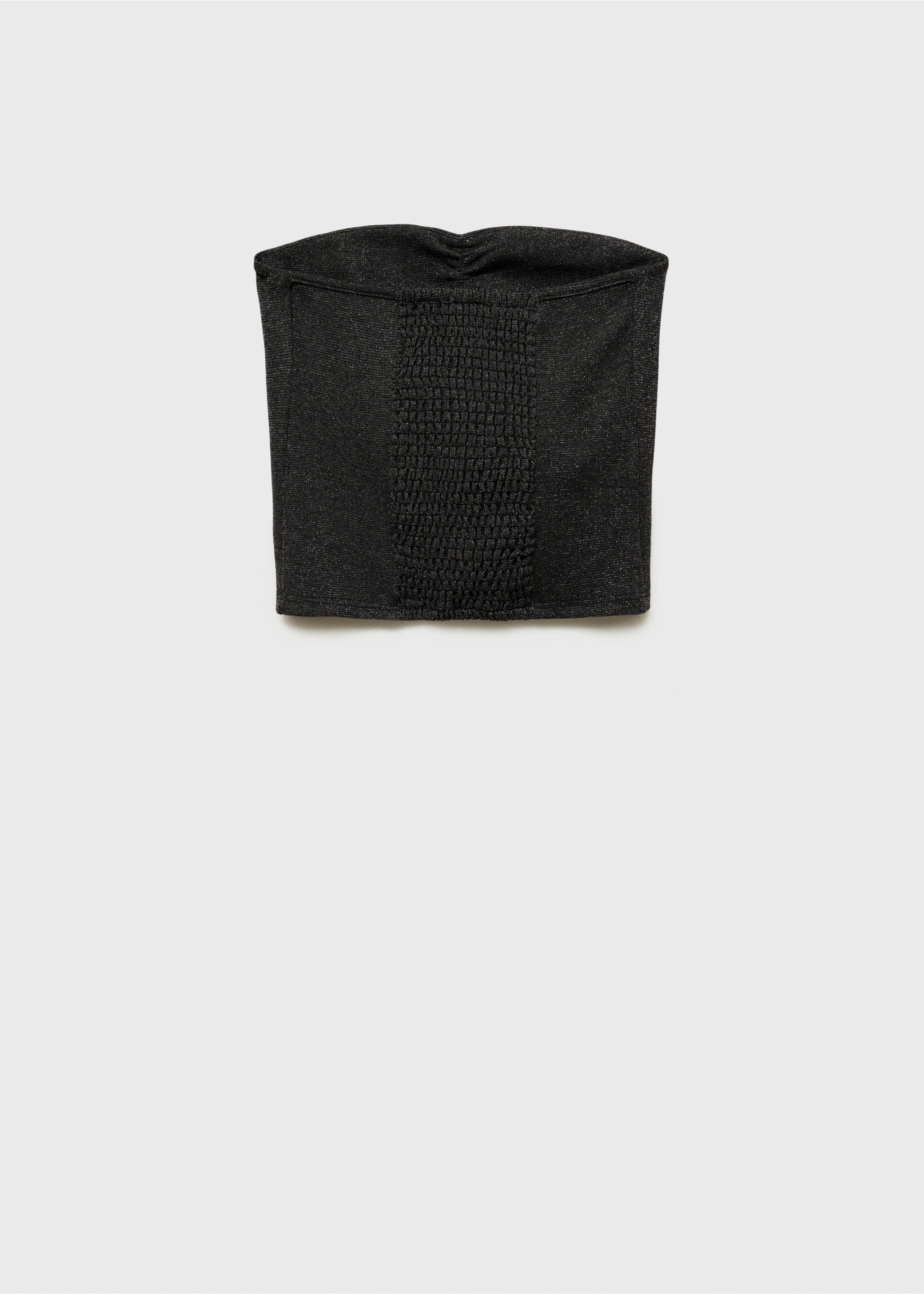 Crop-Top aus Lurex - Rückseite des Artikels, Schwarz. Ref: 77016765-00.