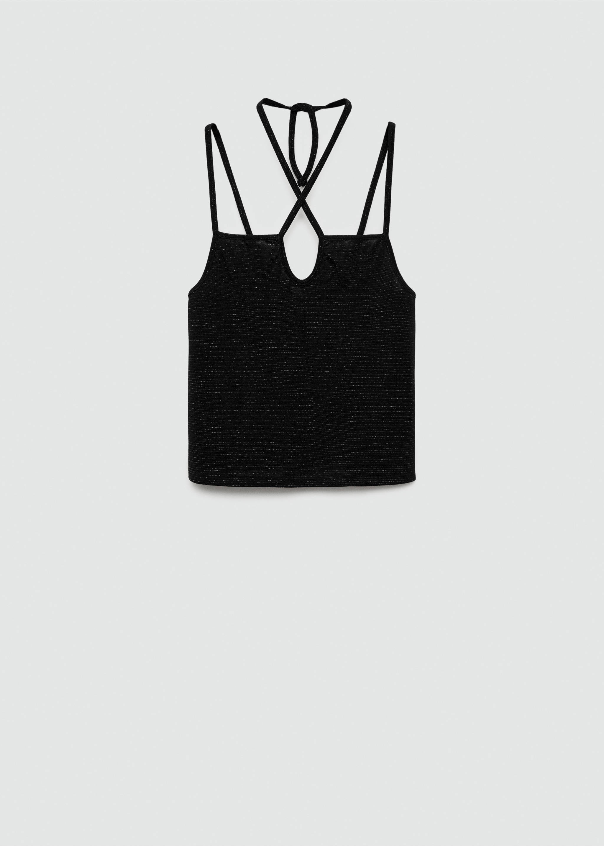 Textured lurex knitted top - Article without model, Black. Ref: 77016766-00.
