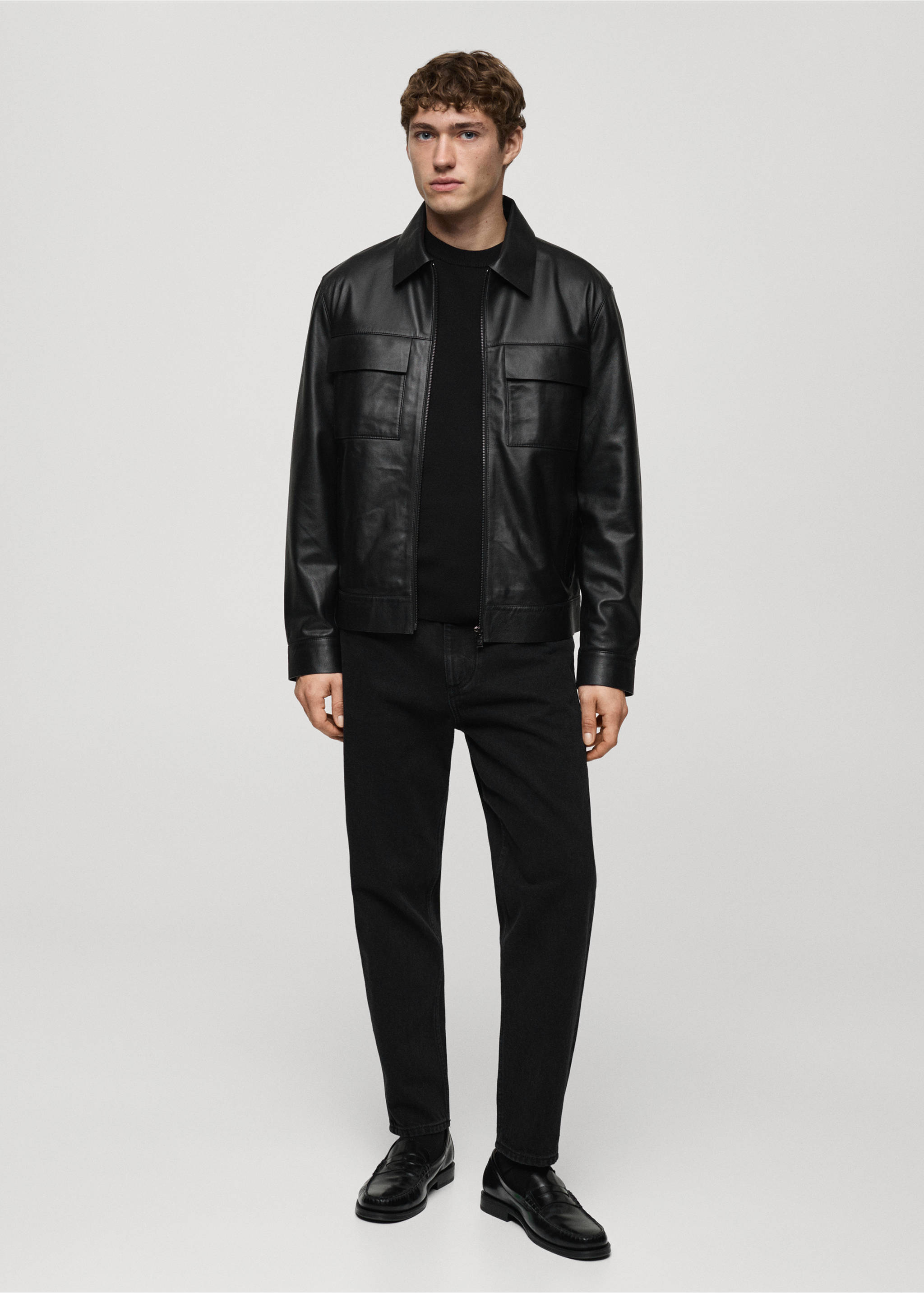 Black tapered-fit jeans - General plane, Black denim. Ref: 77016767-00.