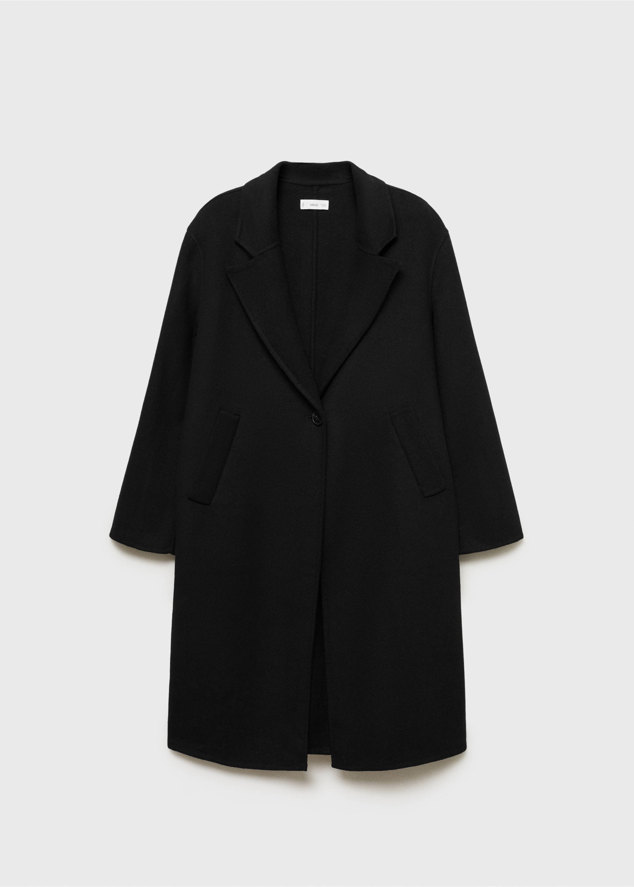 Long cloth coat - Article without model, Black. Ref: 77017113-00.