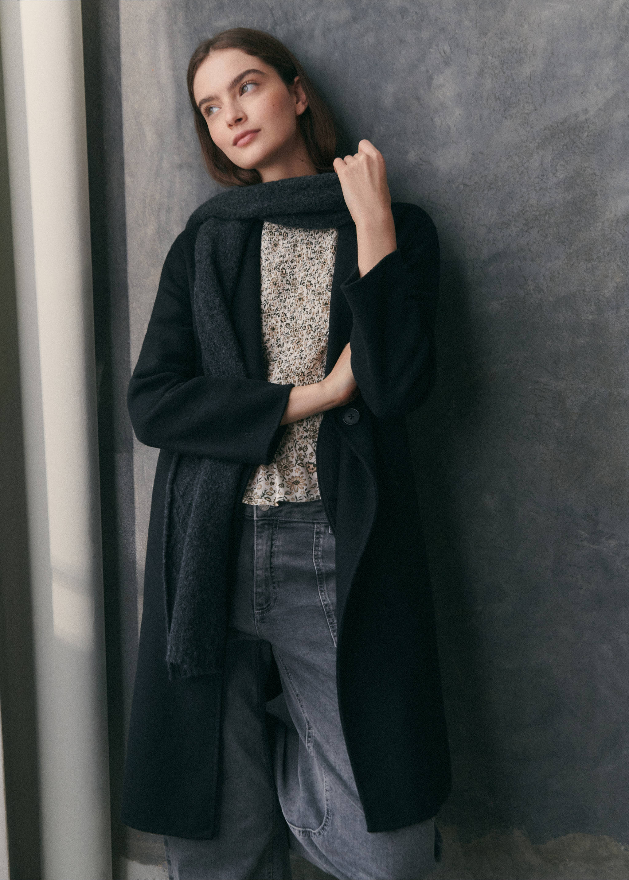 Langer Tuchmantel - Detail des Artikels 5, Schwarz. Ref: 77017113-00.