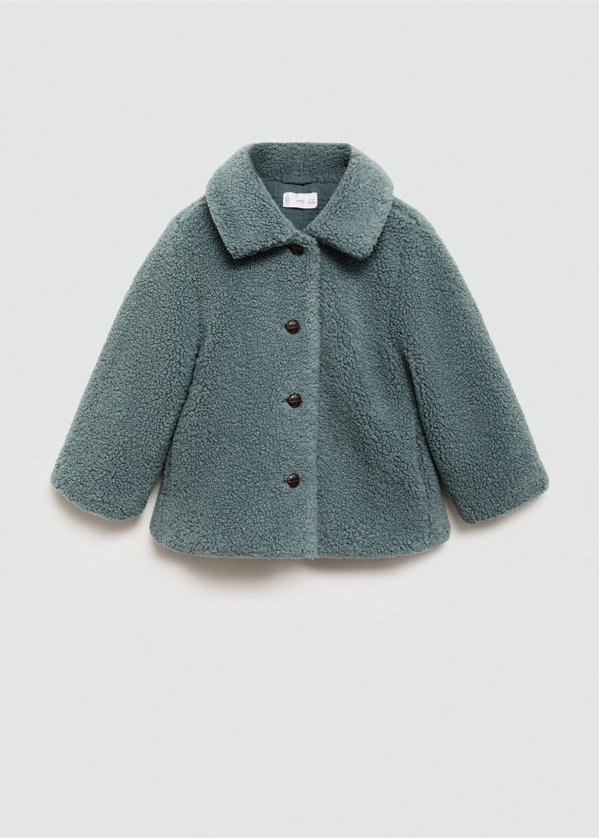 Shearling-effect coat - Article without model, Pastel Green. Ref: 77017116-00.