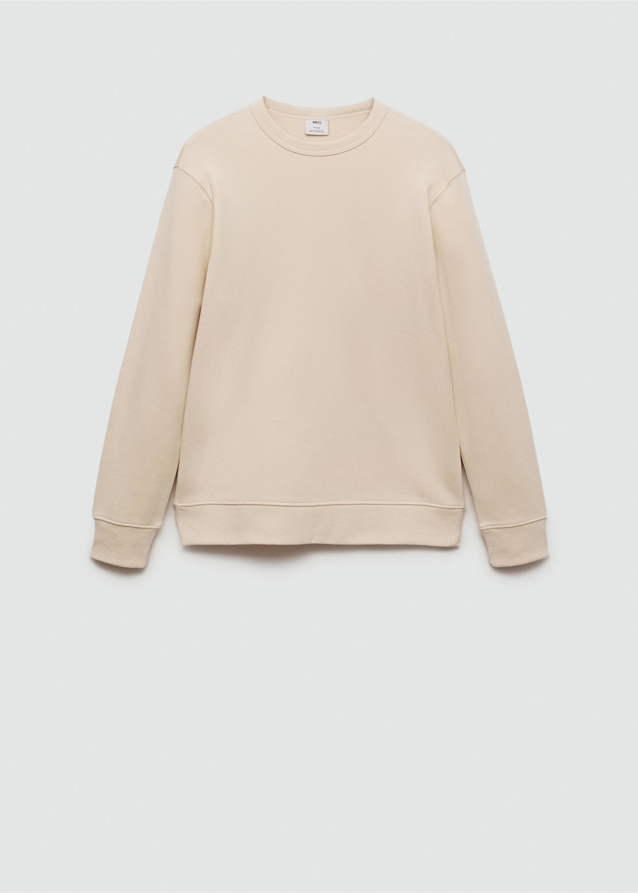 Plush cotton sweatshirt - Article without model, Ecru. Ref: 77017117-00.