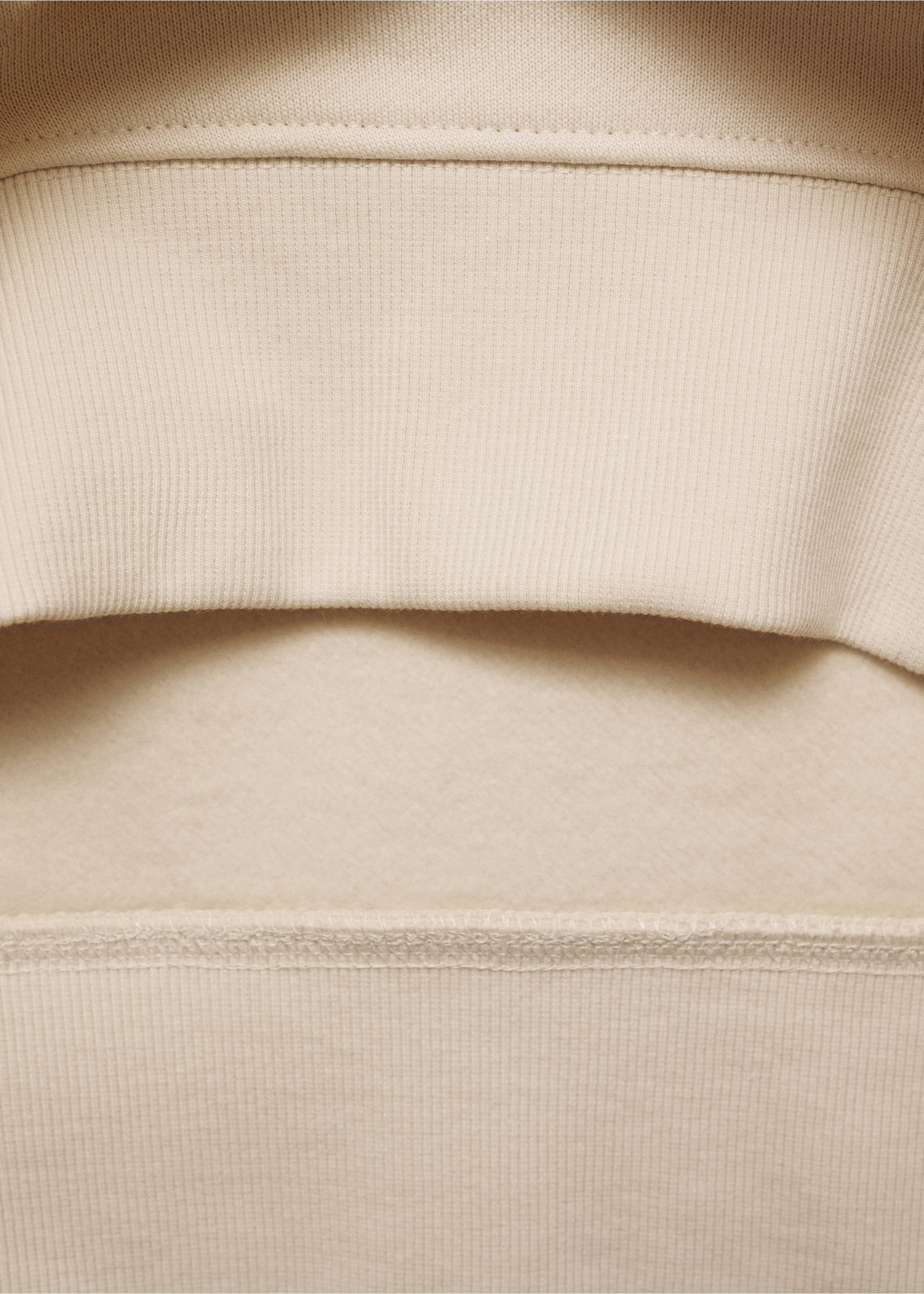 Plush cotton sweatshirt - Details of the article 8, Ecru. Ref: 77017117-00.