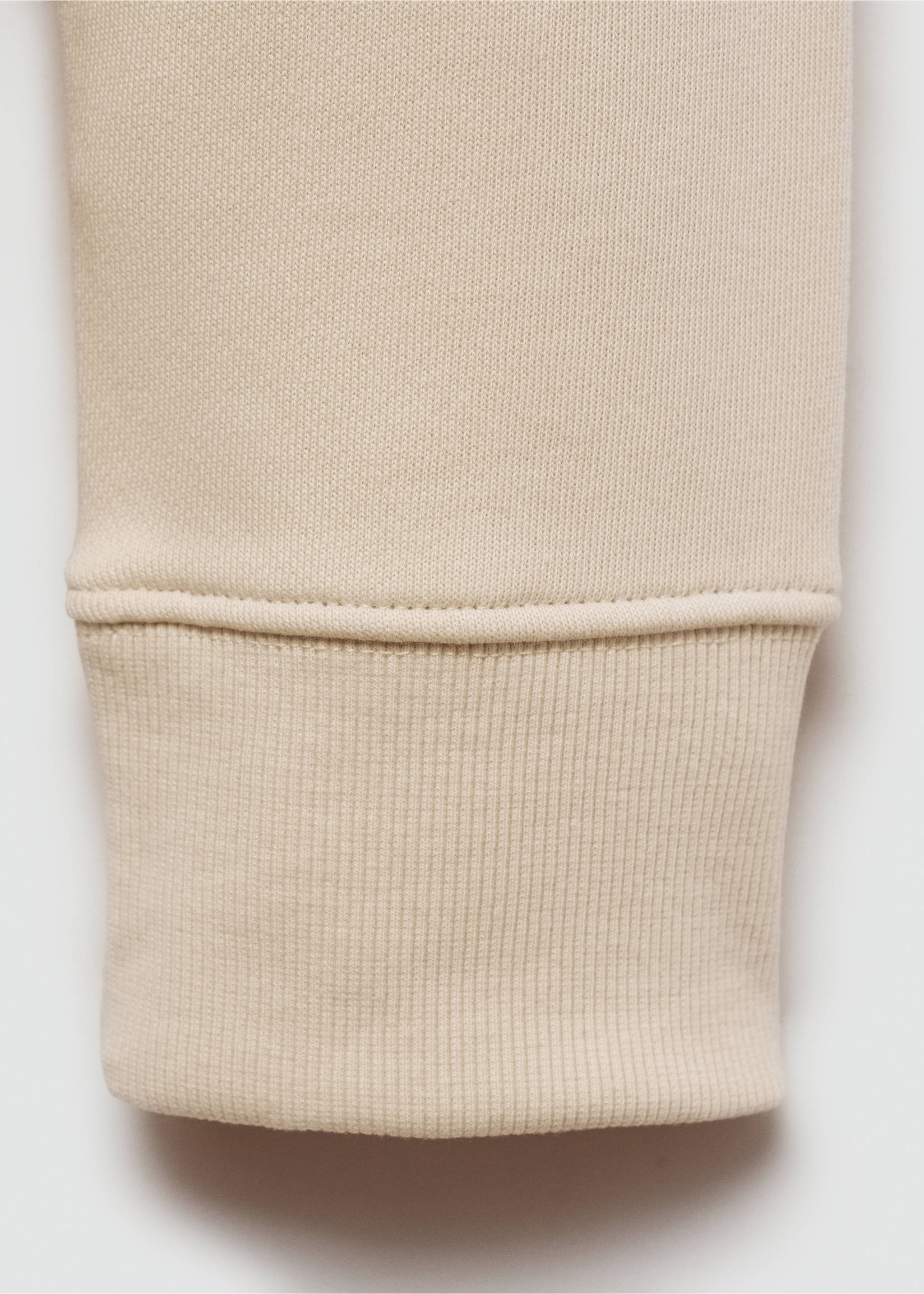 Plush cotton sweatshirt - Details of the article 0, Ecru. Ref: 77017117-00.