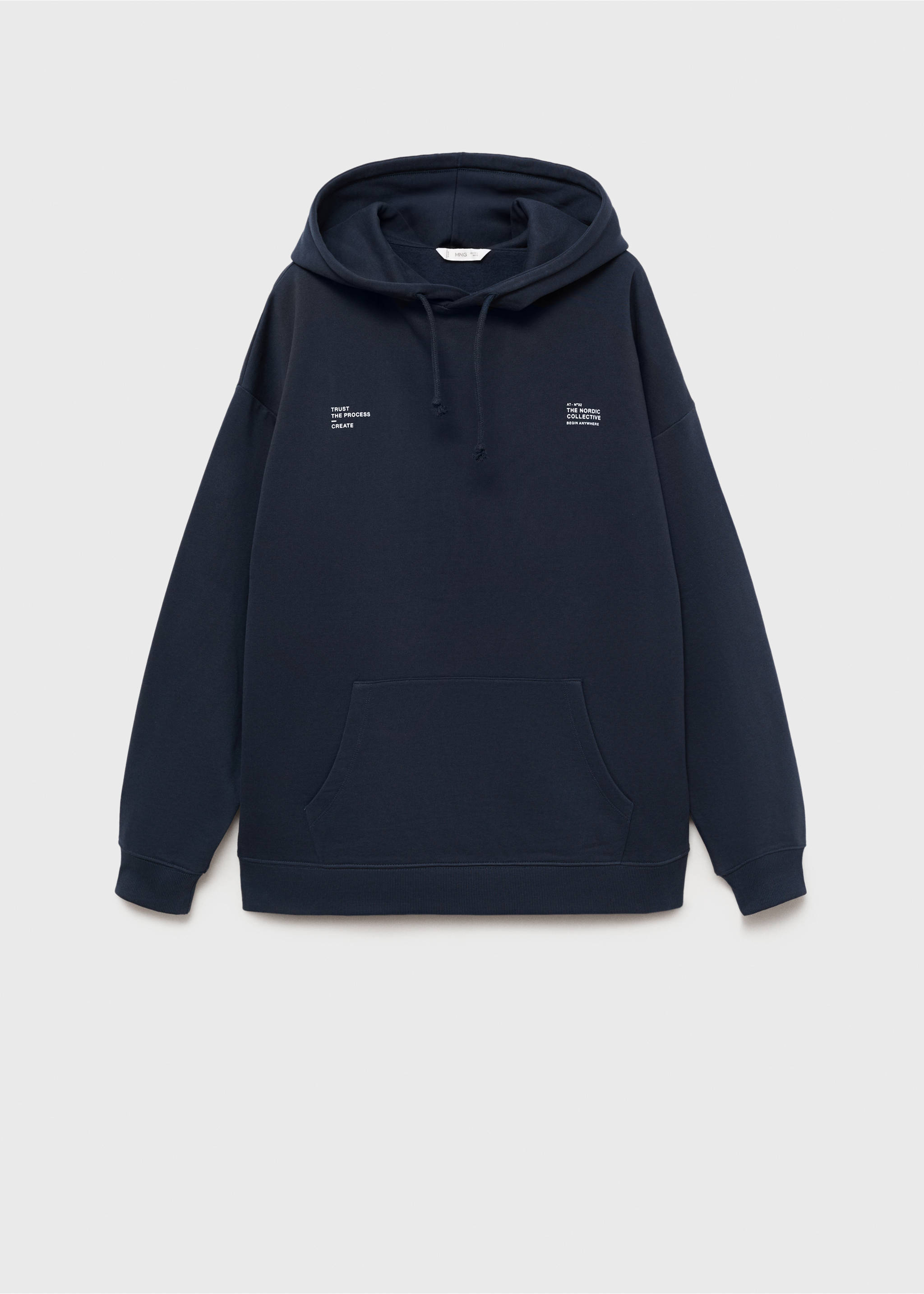 Printed hoodie - Article without model, Dark Navy. Ref: 77017120-00.