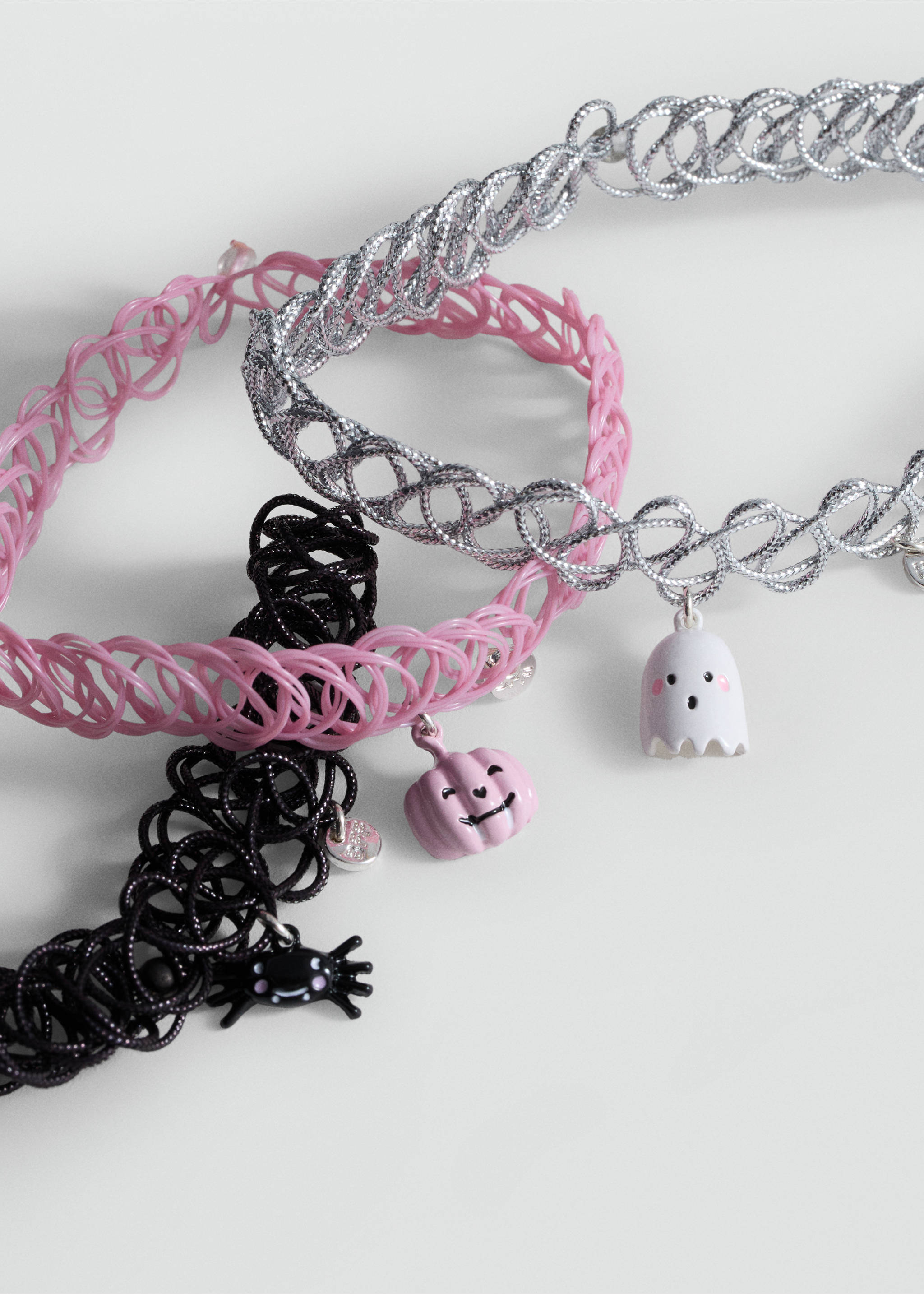 Pack of 3 Halloween chokers - Medium plane, Silver. Ref: 77017123-00.