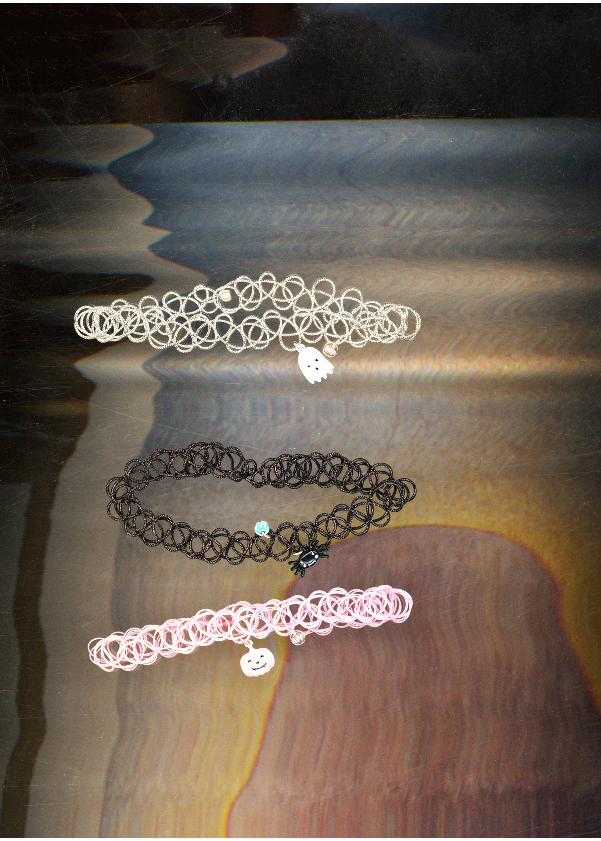 Pack of 3 Halloween chokers - Details of the article 5, Silver. Ref: 77017123-00.