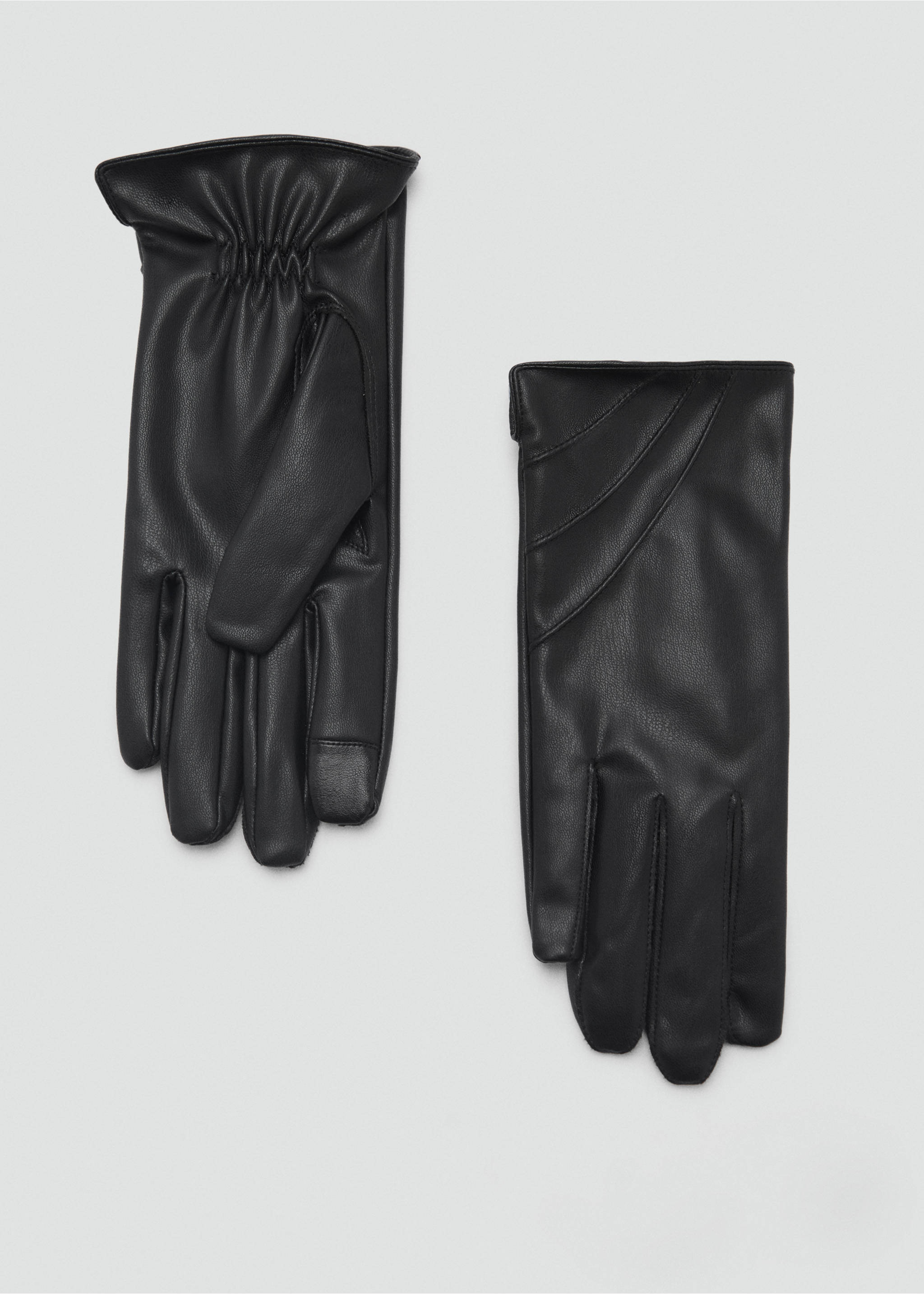 Faux-leather gloves - Article without model, Black. Ref: 77017658-00.
