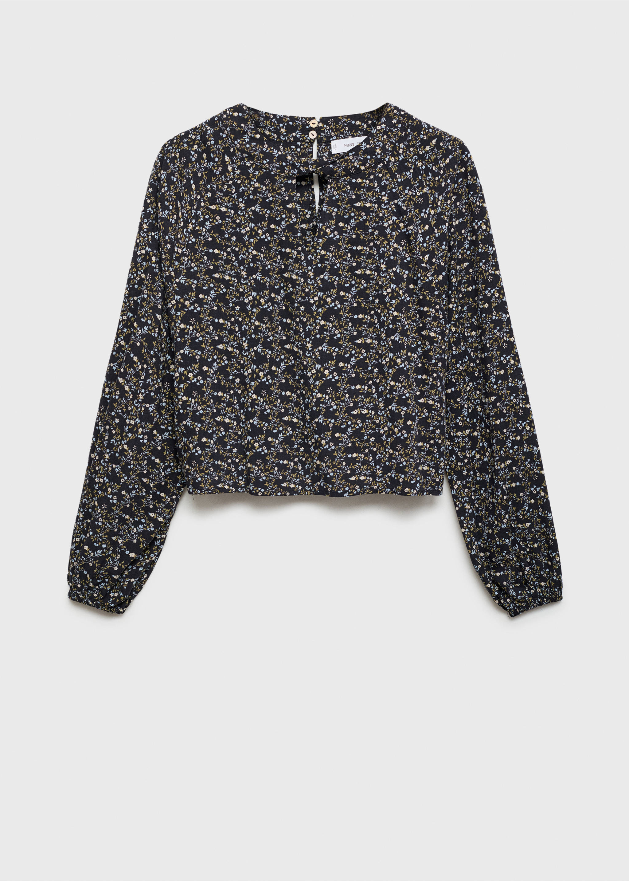 Floral print blouse - Article without model, Dark Green. Ref: 77017676-00.