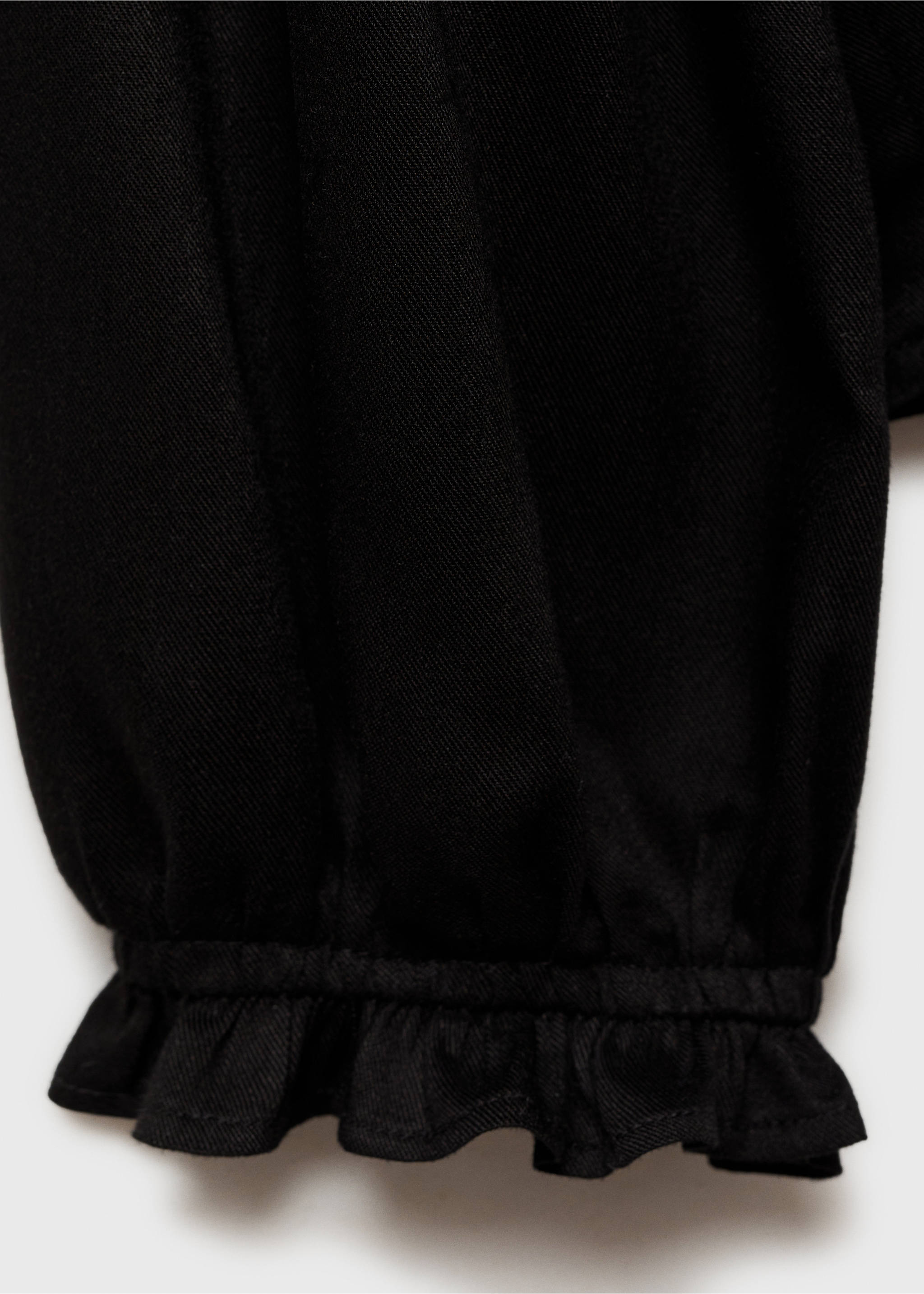 Fluid blouse with embroidered details - Details of the article 0, Black. Ref: 77017677-00.