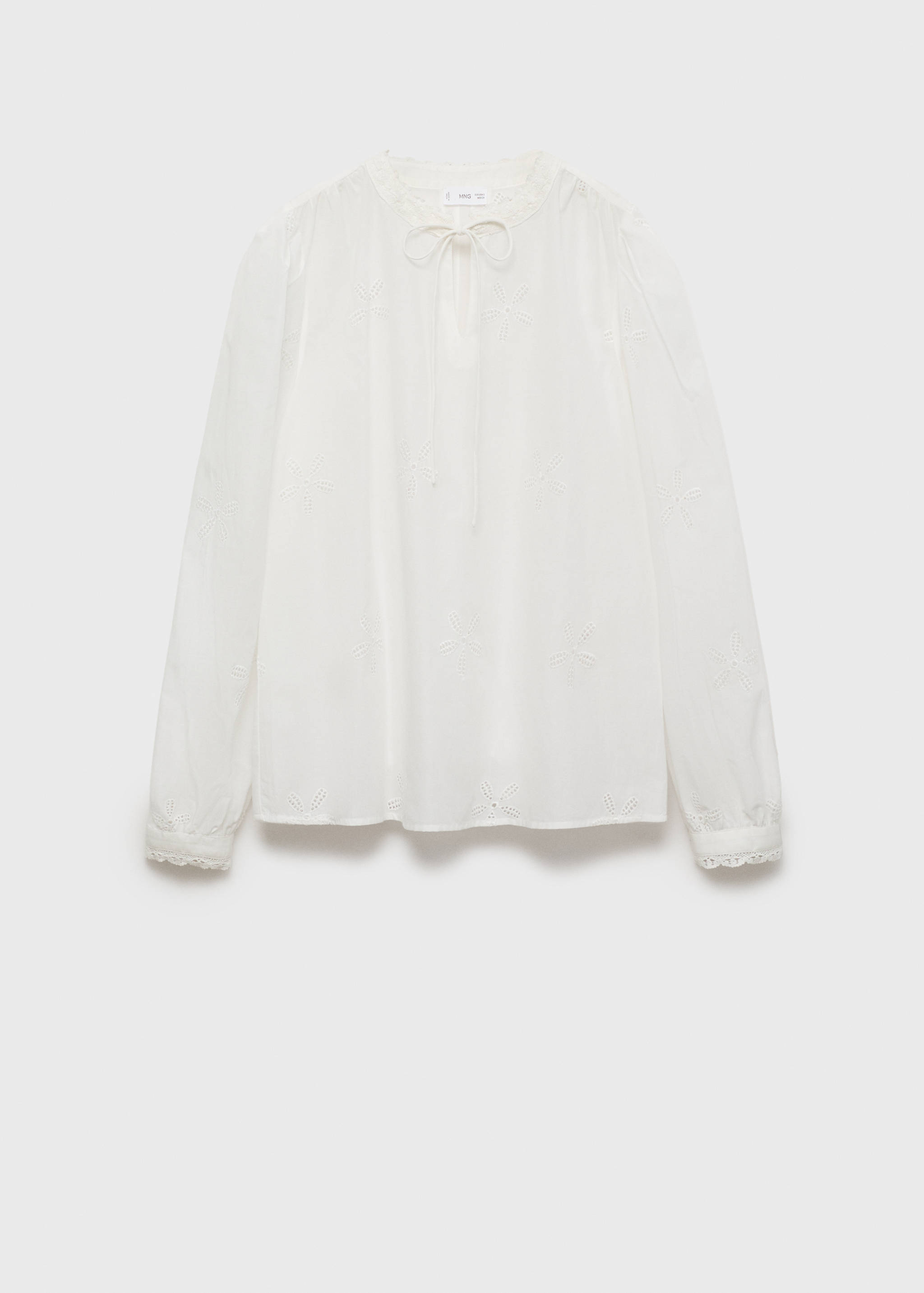 Blommig broderad blus - Artikel utan modell