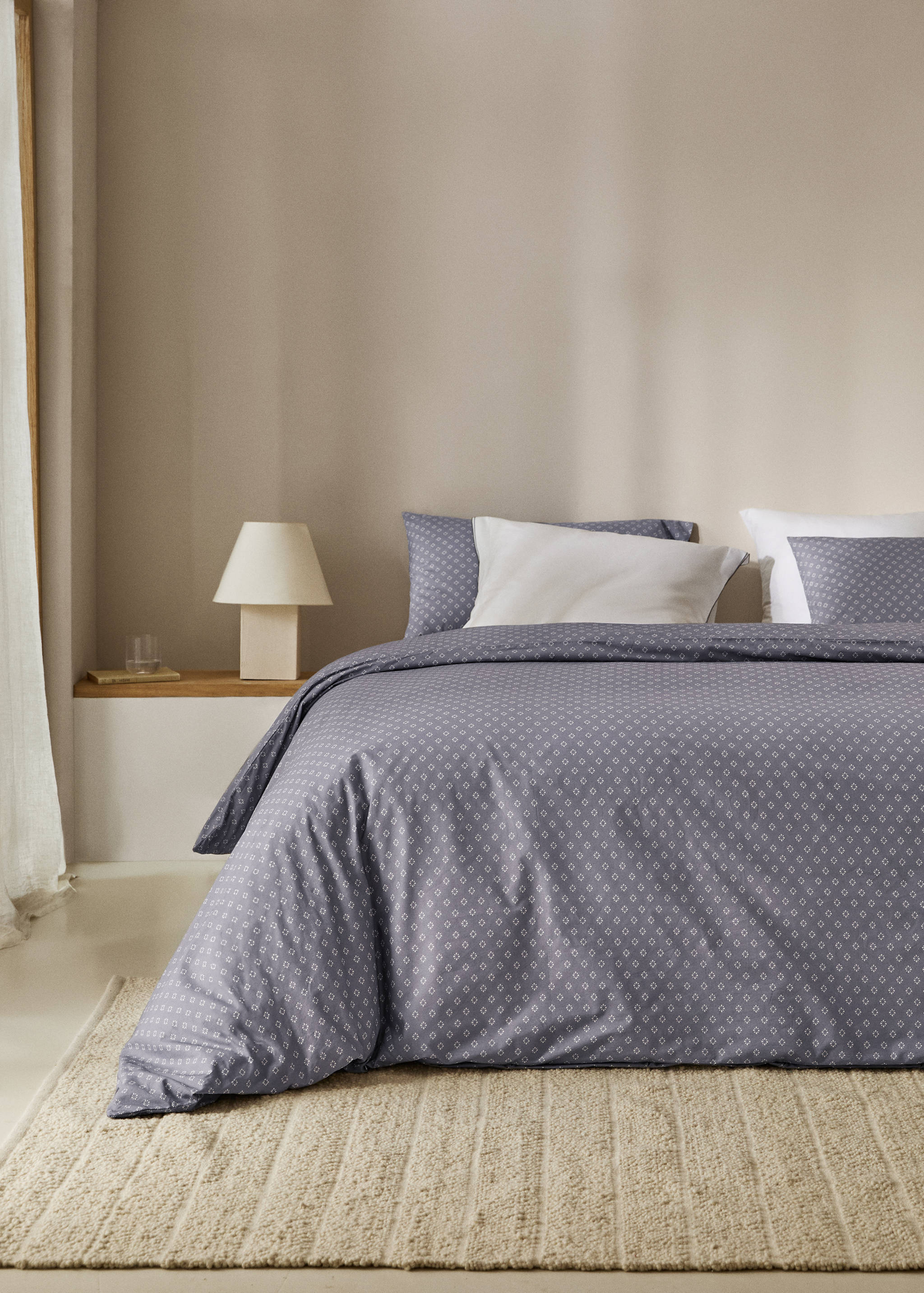 Printed cotton duvet cover for 150cm bed - General plane