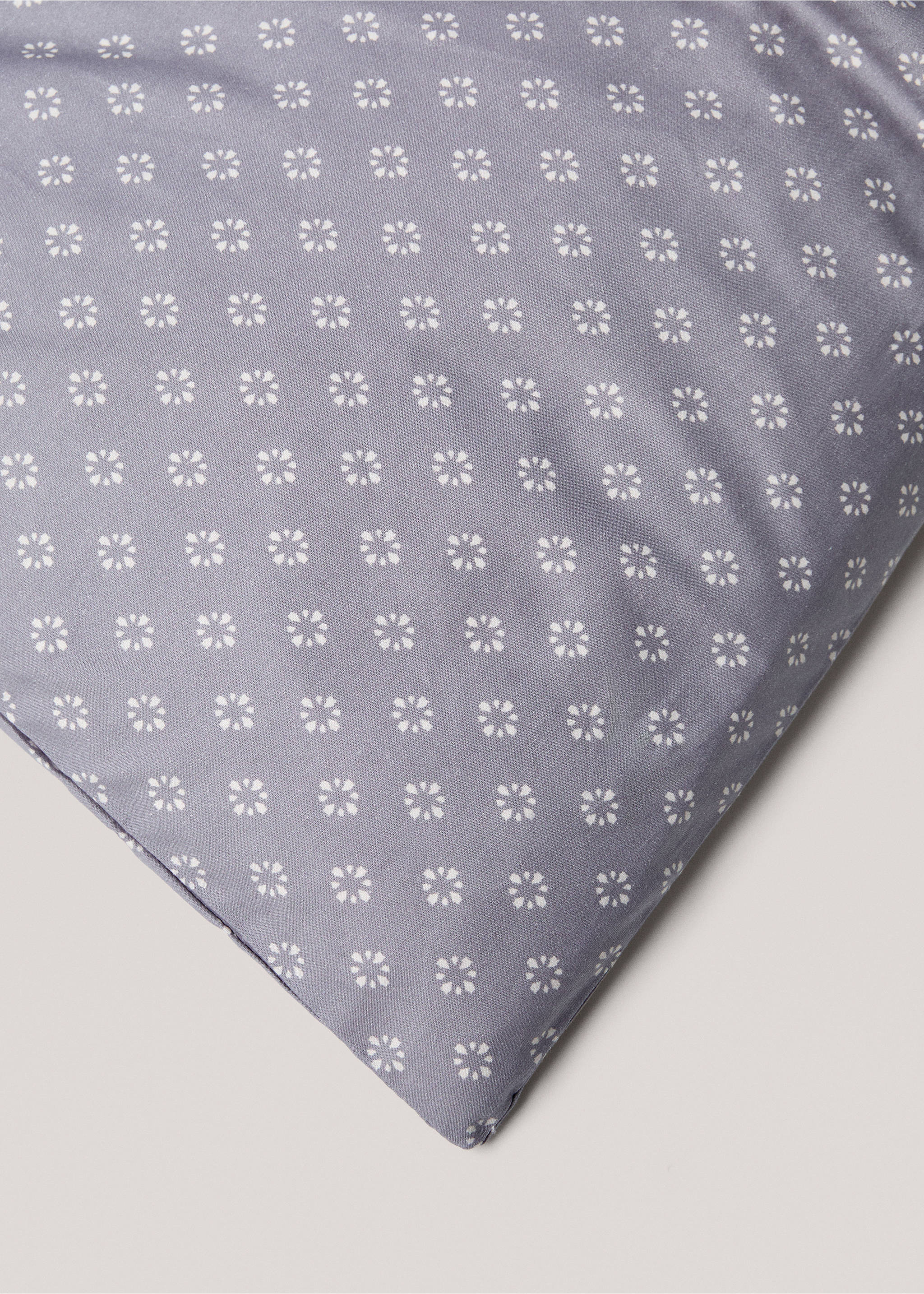 Printed cotton duvet cover for 180cm bed - Details of the article 3, Blue. Ref: 77017685-00.