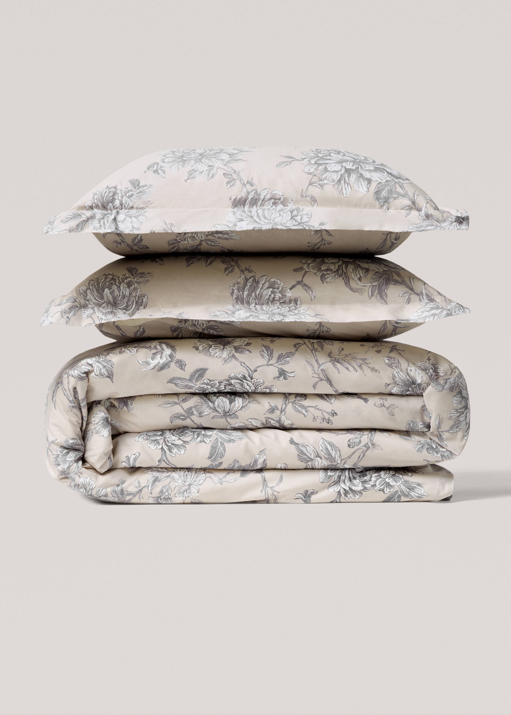 Housse de couette percale de coton fleurs lit 135 cm - Article sans modèle