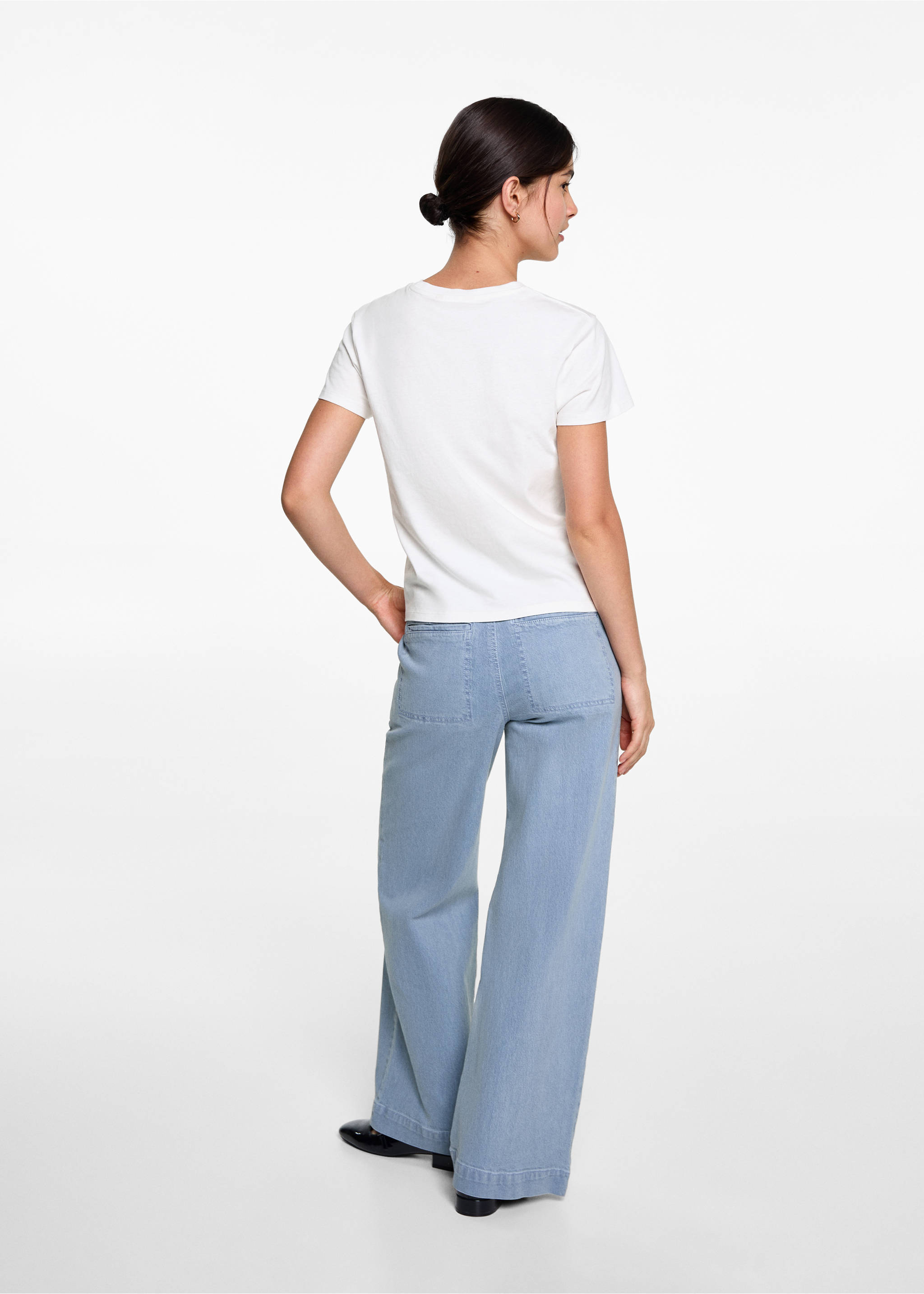 Printed cotton-blend T-shirt - Reverse of the article, Off White. Ref: 77017694-00.