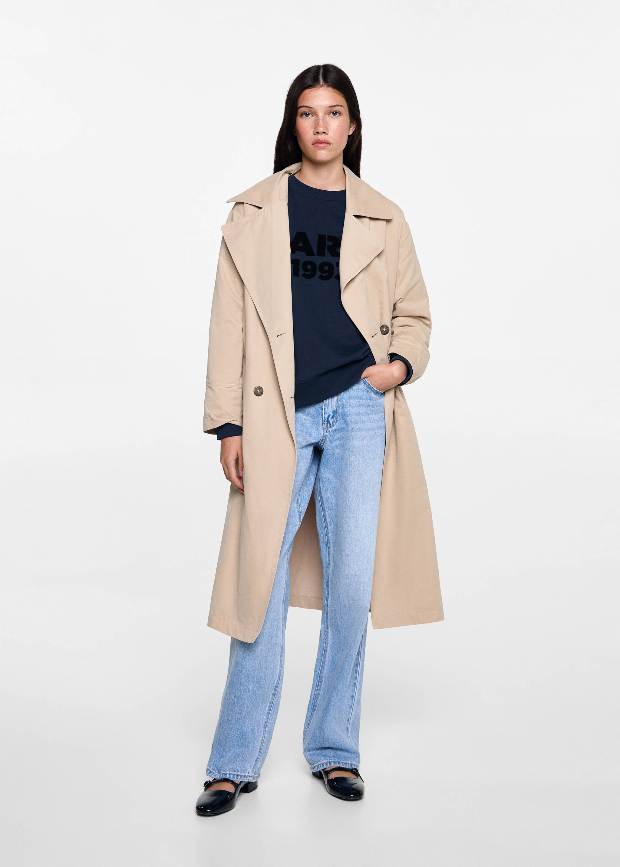 Tryckt collegetröja bomull - Allmän bild