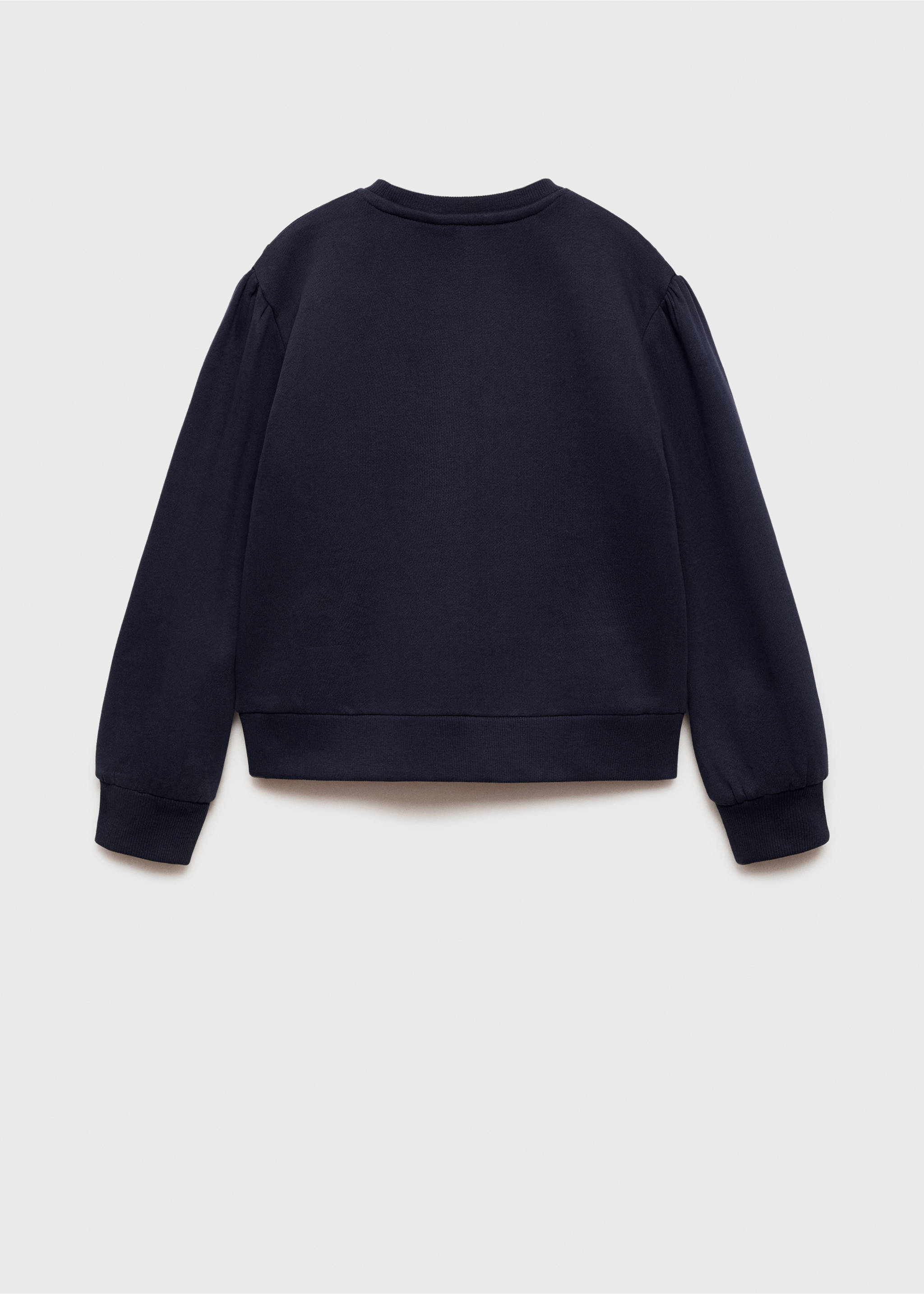 Floral embroidered sweatshirt - Reverse of the article, Dark Navy. Ref: 77017697-00.