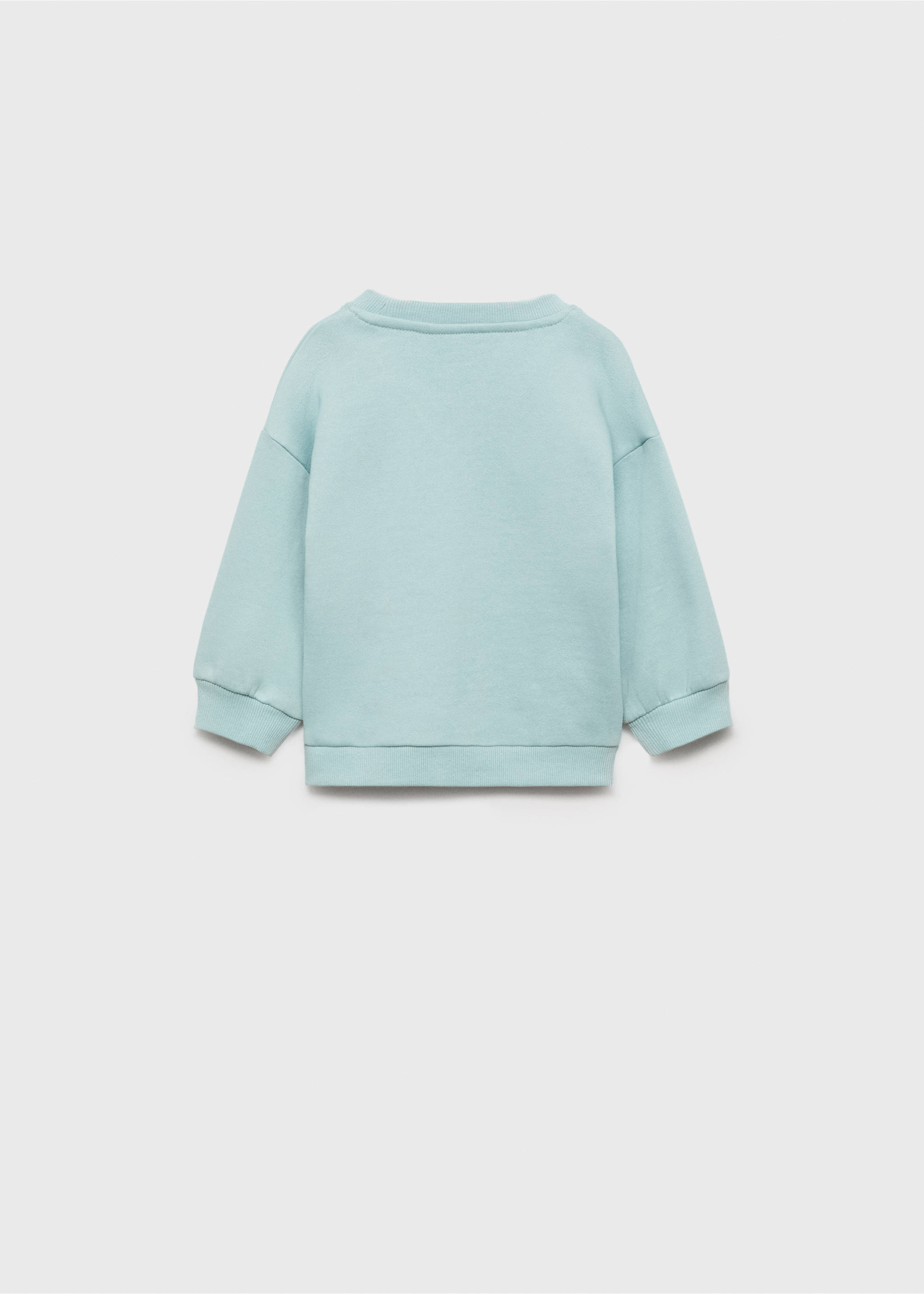 Floral embroidered sweatshirt - Reverse of the article, Aqua Green. Ref: 77017698-00.