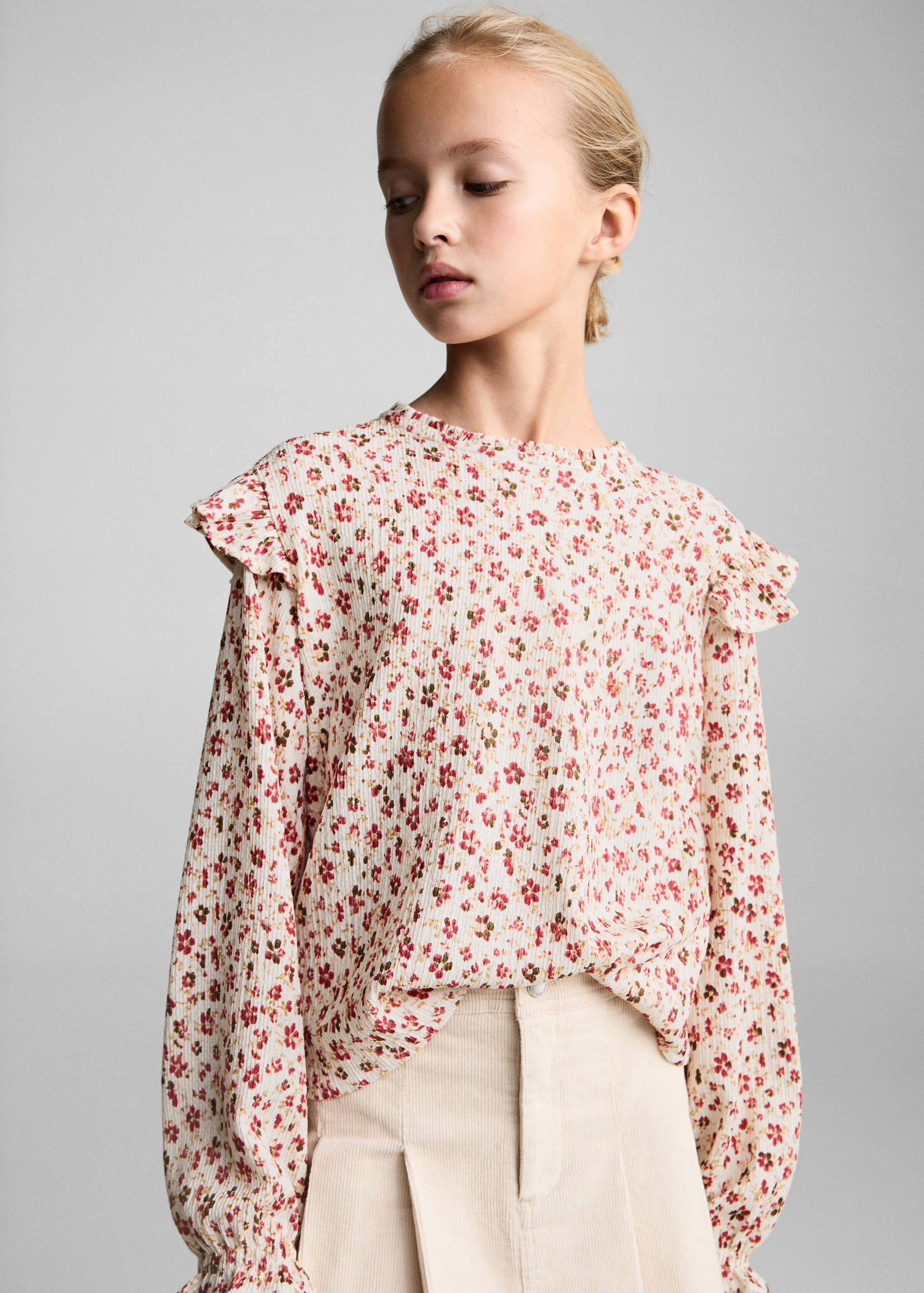 Blouse met bloemetjesprint - Middenvlak