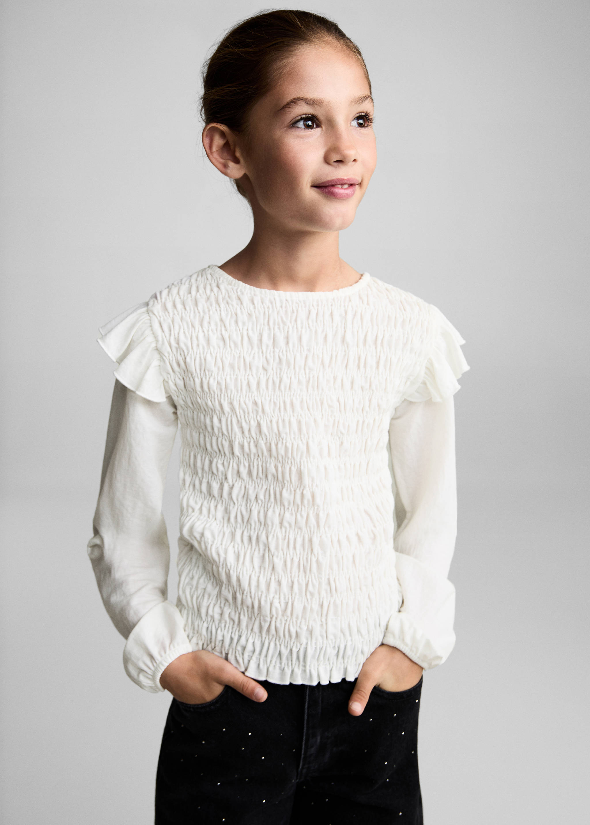 Ruffles ruched T-shirt - Medium plane