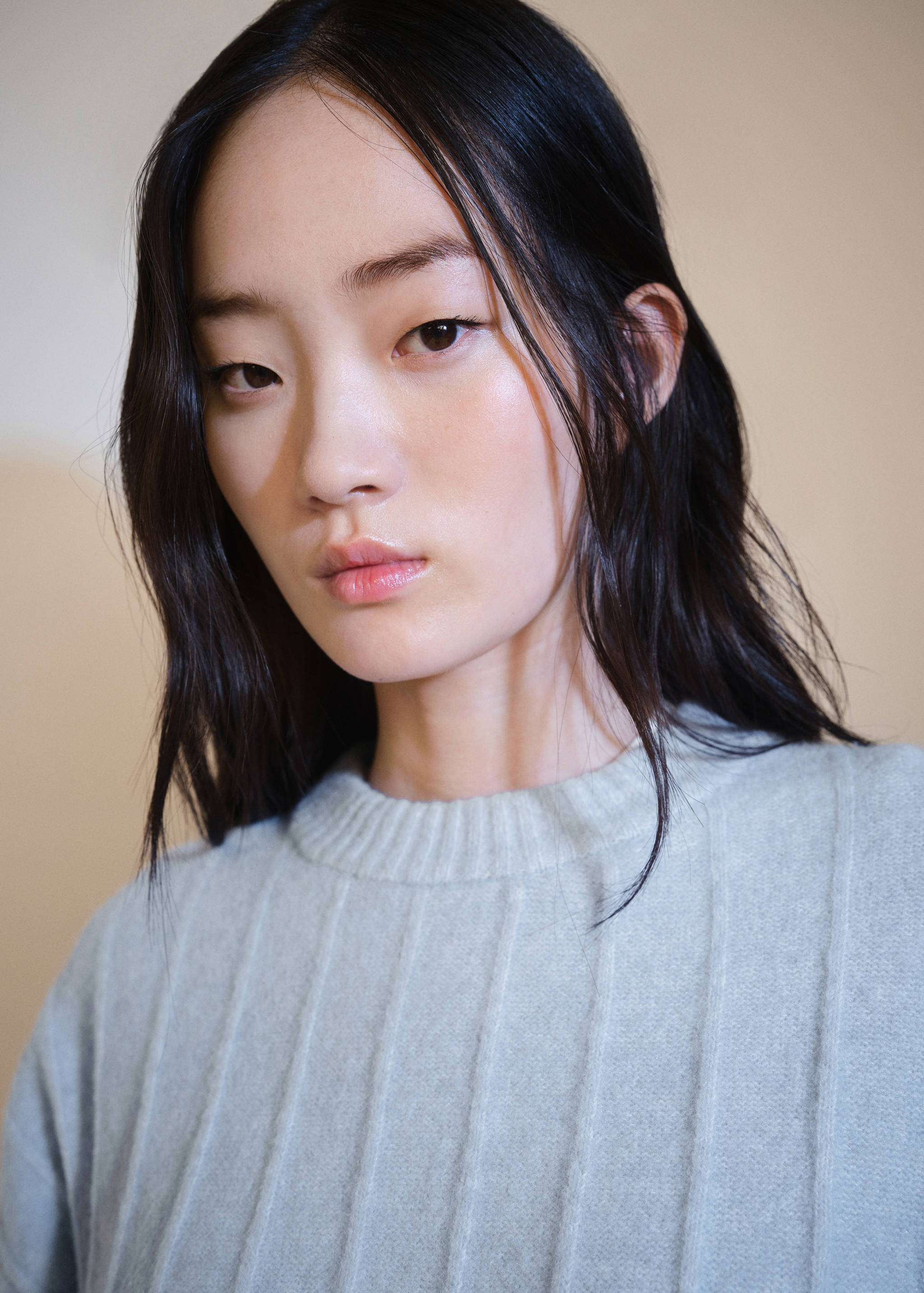 Knitted sweater with perkins neck - Details of the article 1