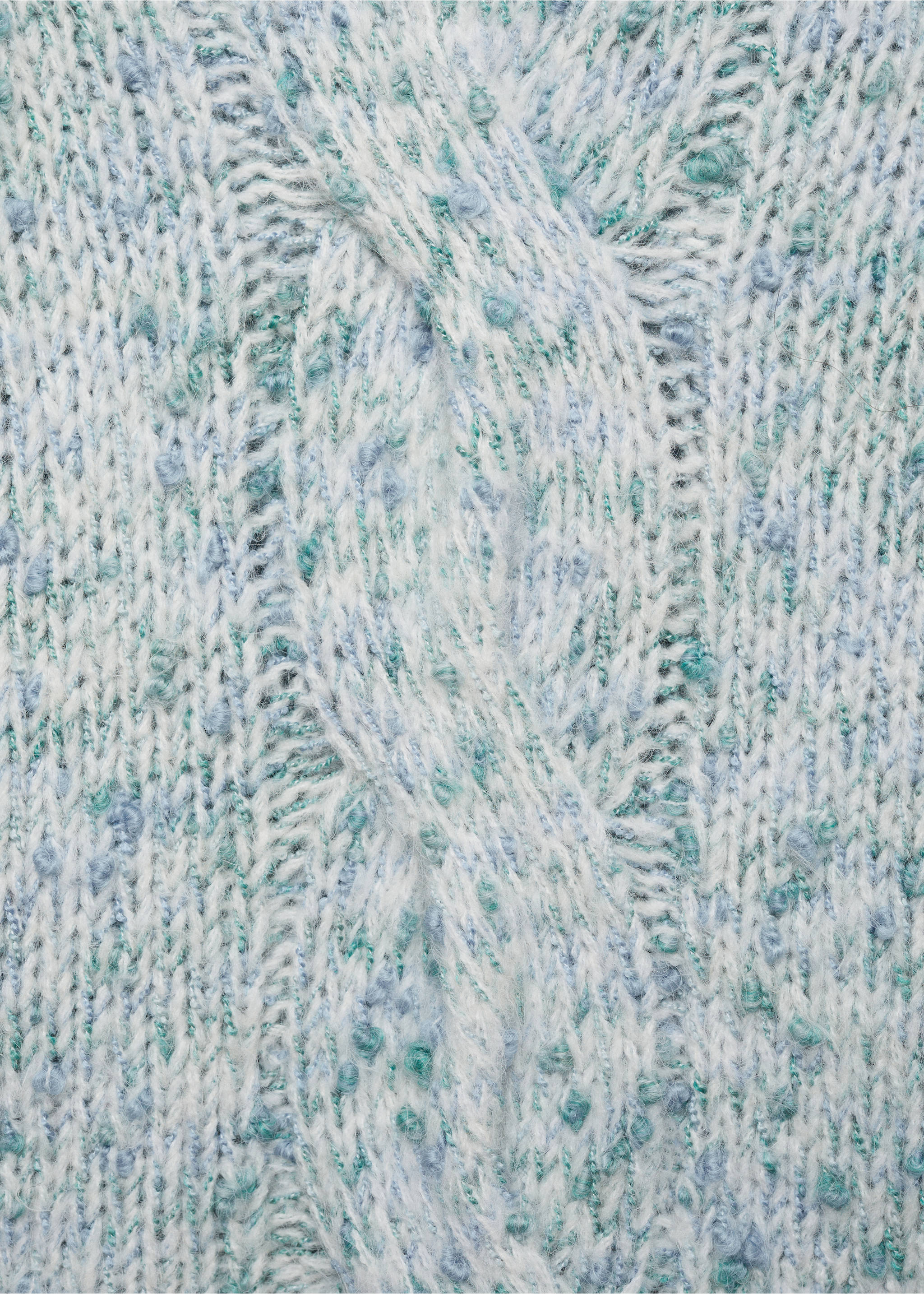 Bicolour knit sweater - Details of the article 0, Aqua Green. Ref: 77017709-00.