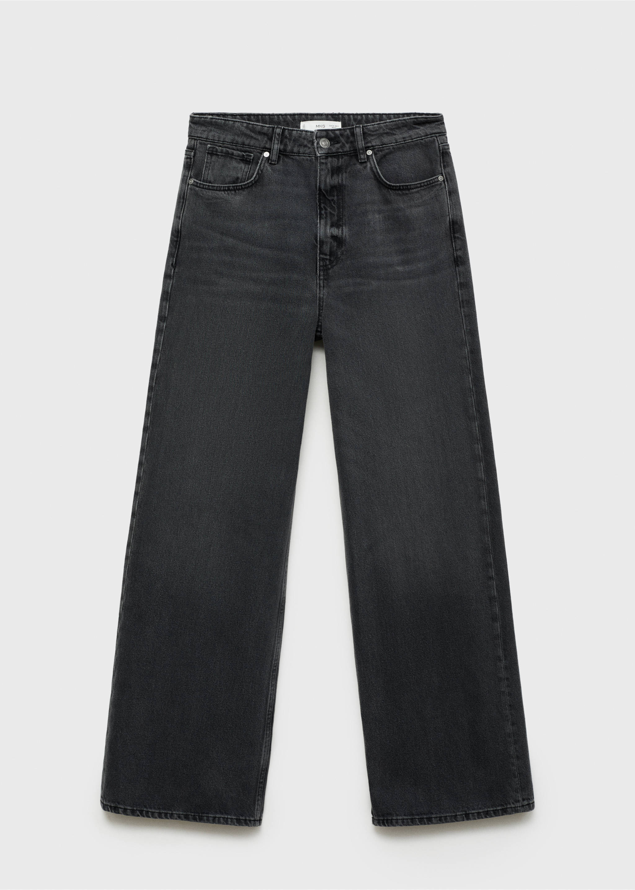 Low-rise loose-fit wide leg jeans - Article without model, Black denim. Ref: 77017717-00.