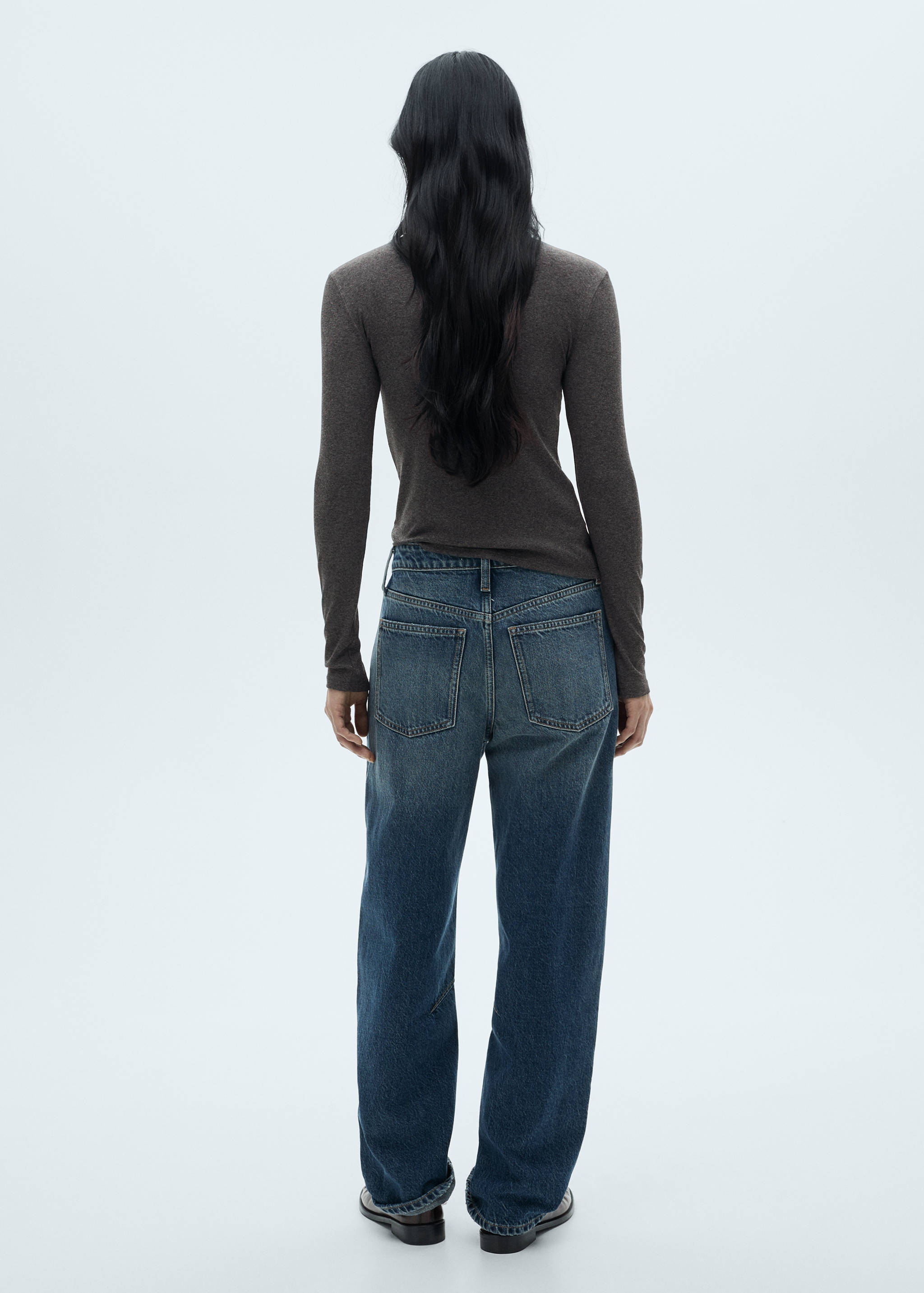 Perkins-neck zip-up t-shirt - Reverse of the article