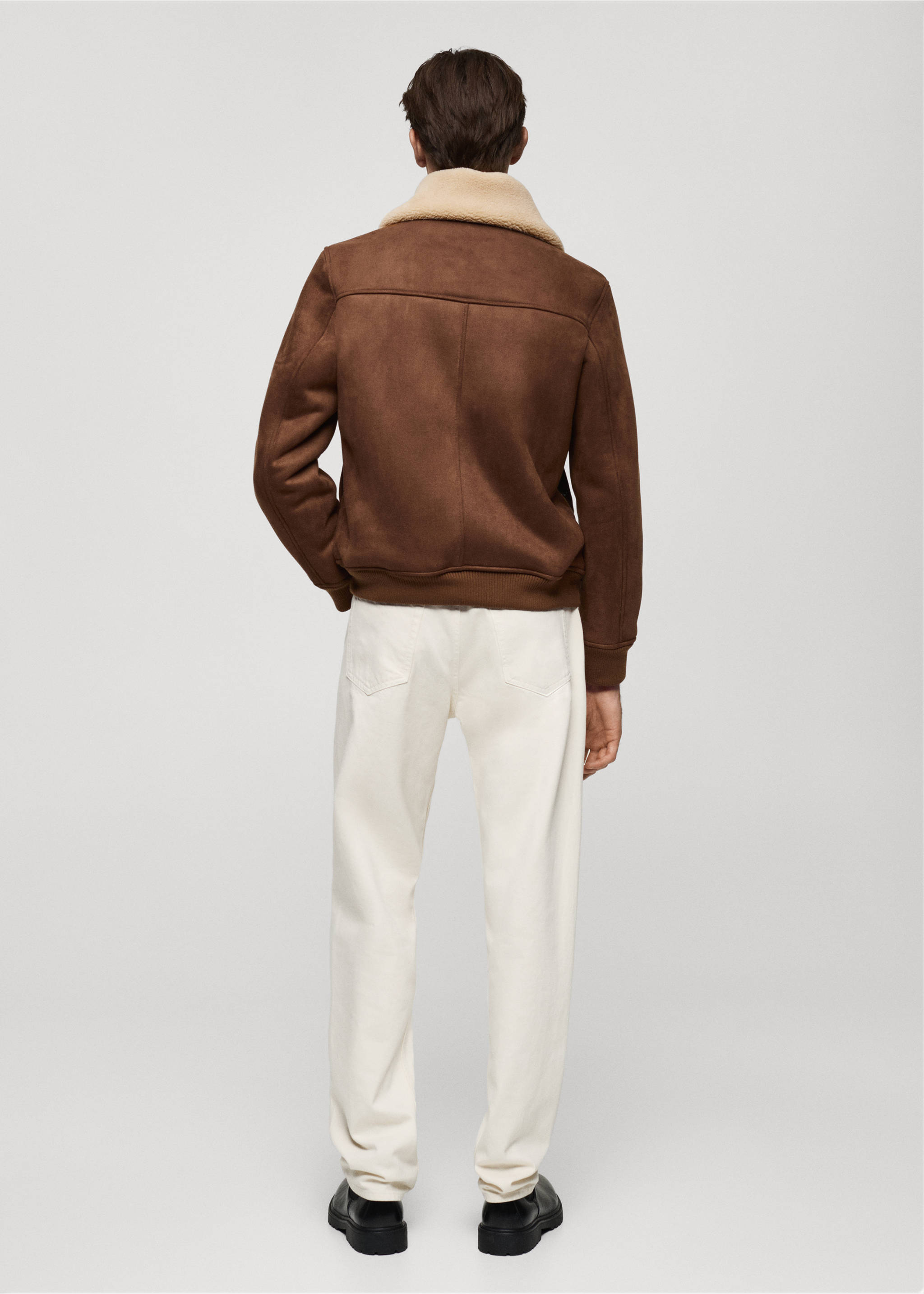 Doubleface-Jacke aus Kunstshearling - Rückseite des Artikels, Braun. Ref: 77017917-00.