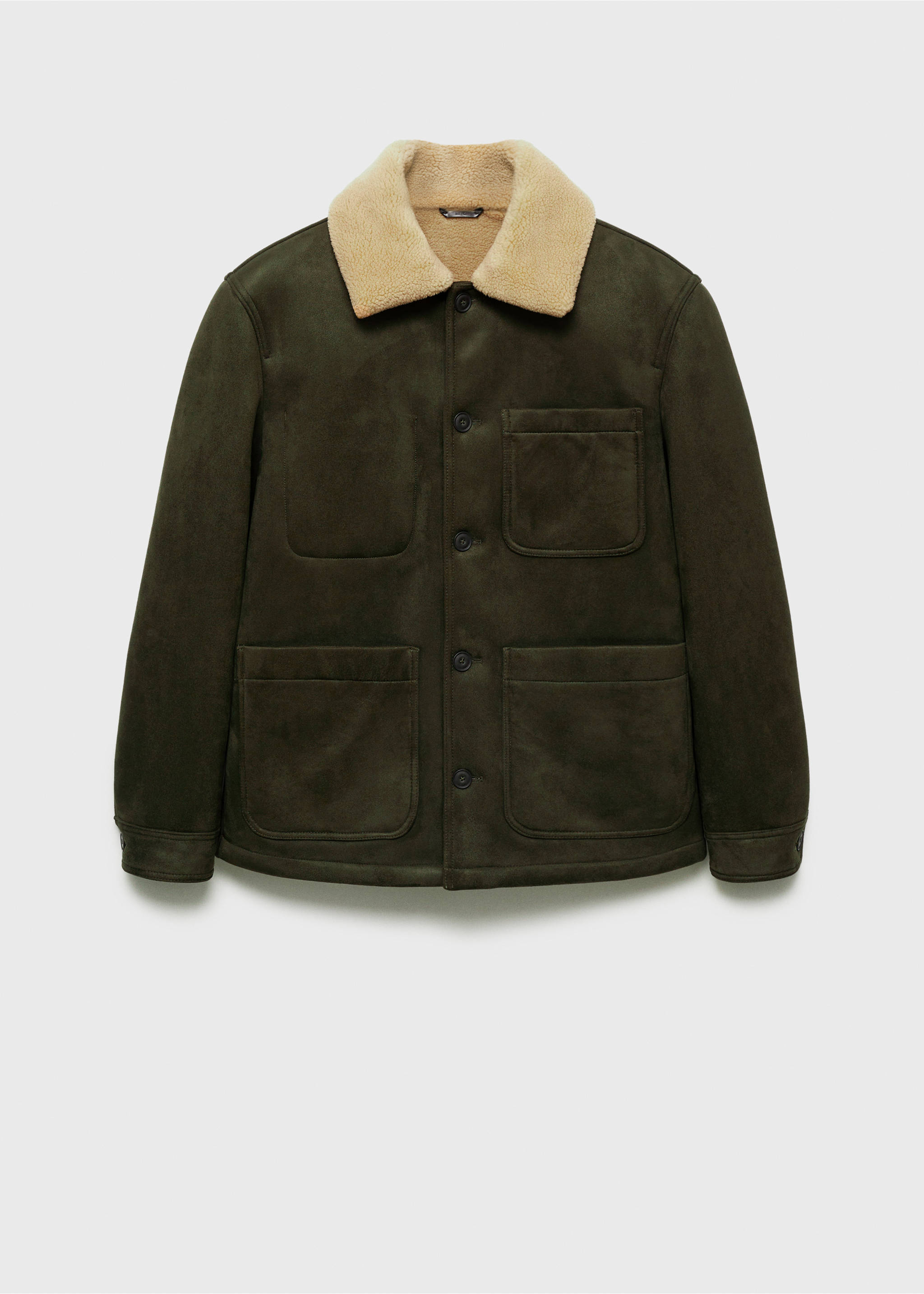 Double face jacket with fleece lining - Article without model, Khaki. Ref: 77017918-00.