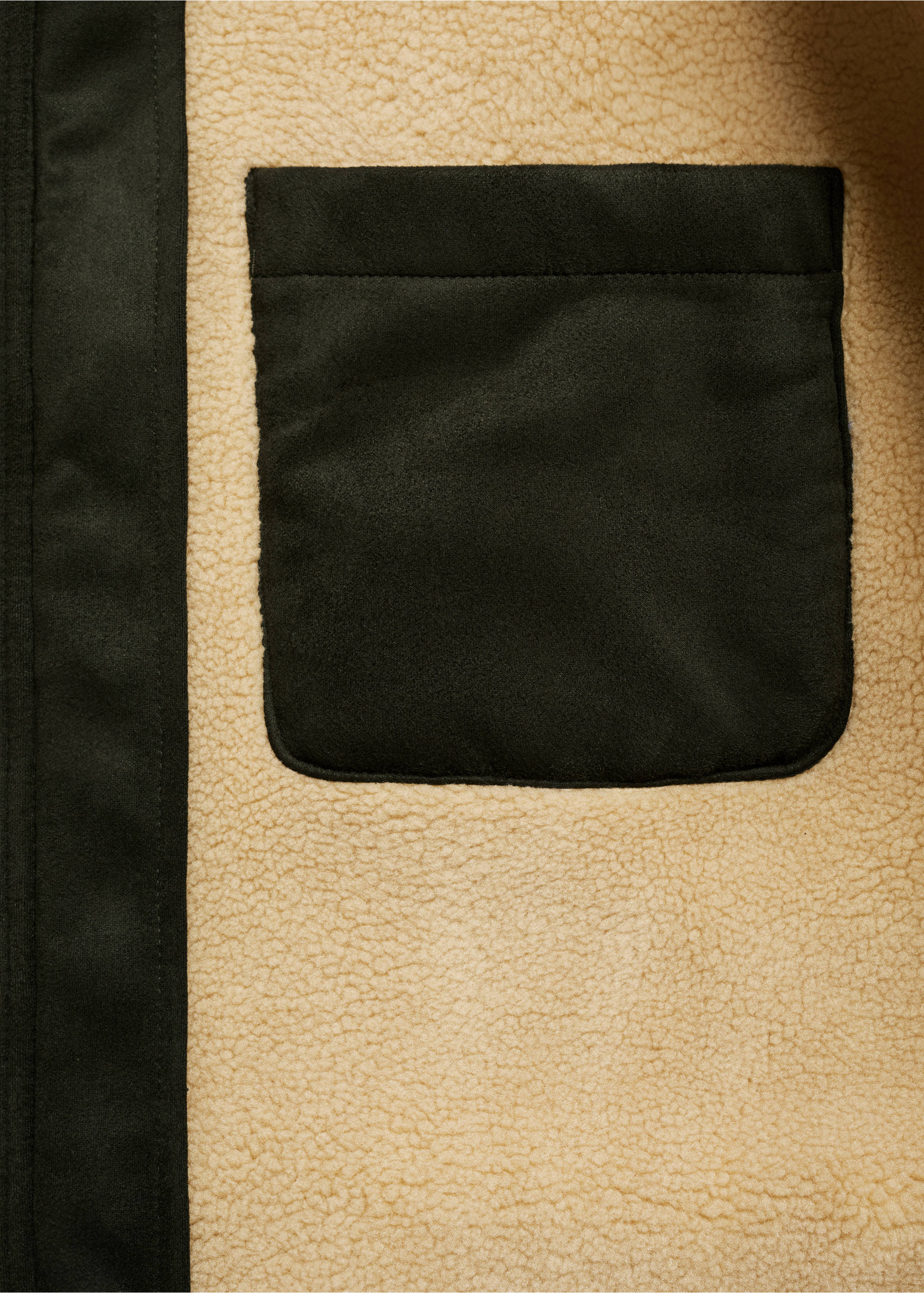 Double face jacket with fleece lining - Details of the article 0, Khaki. Ref: 77017918-00.