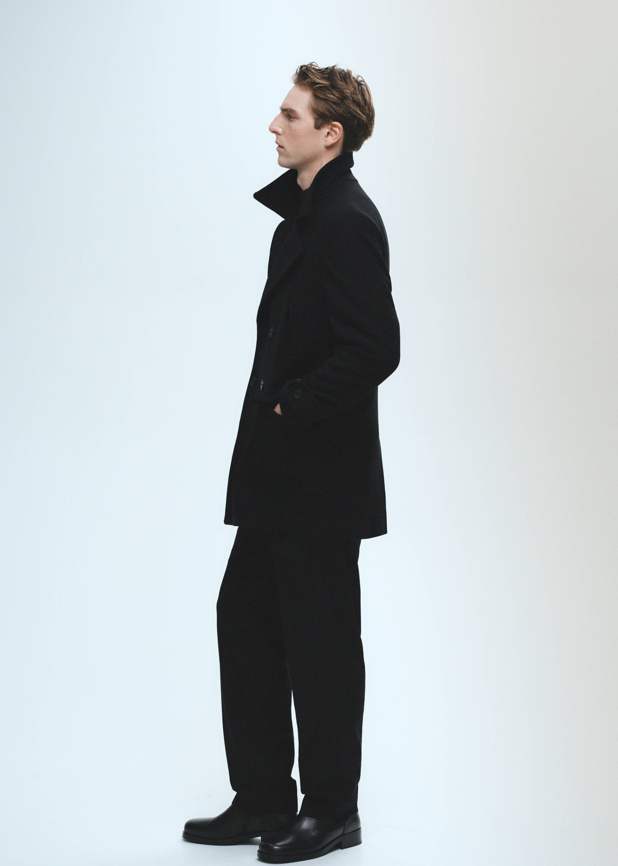 Recycled wool double-breasted coat - Details of the article 3