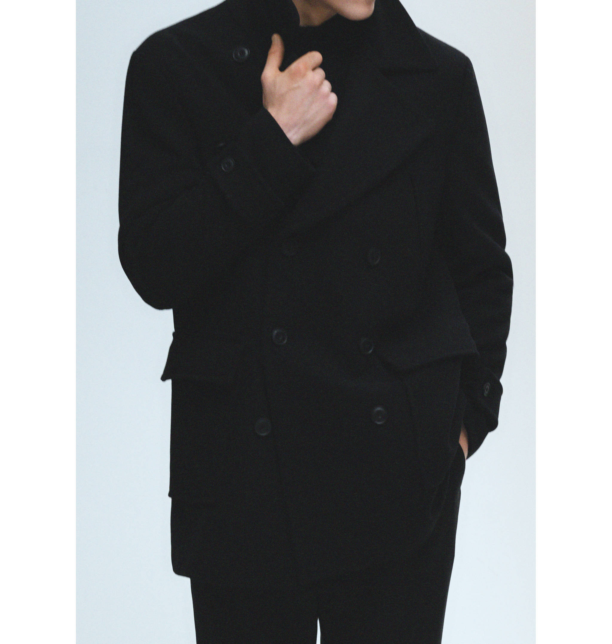 Recycled wool double-breasted coat - Details of the article 5