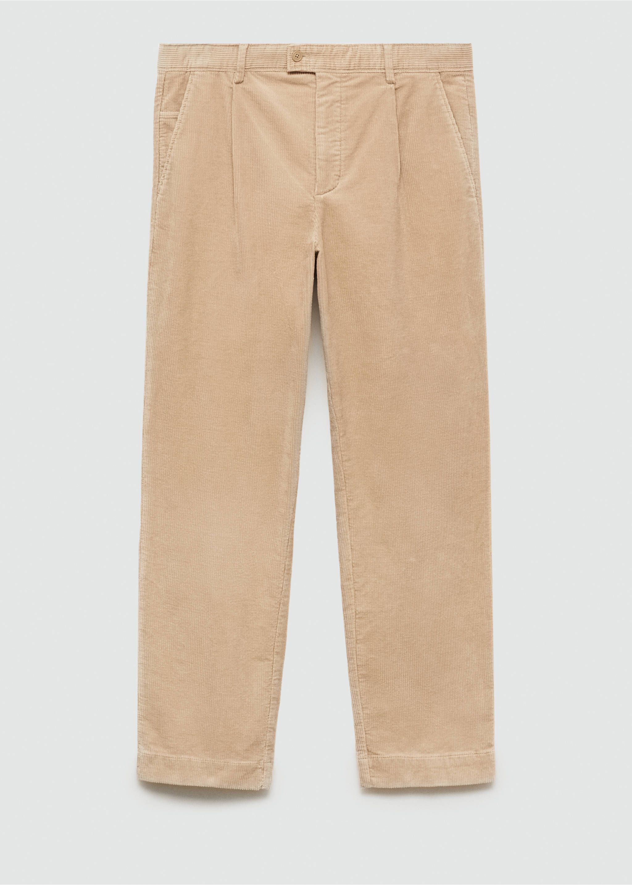 Corduroy straight-fit trousers - Article without model, Beige. Ref: 77017921-00.