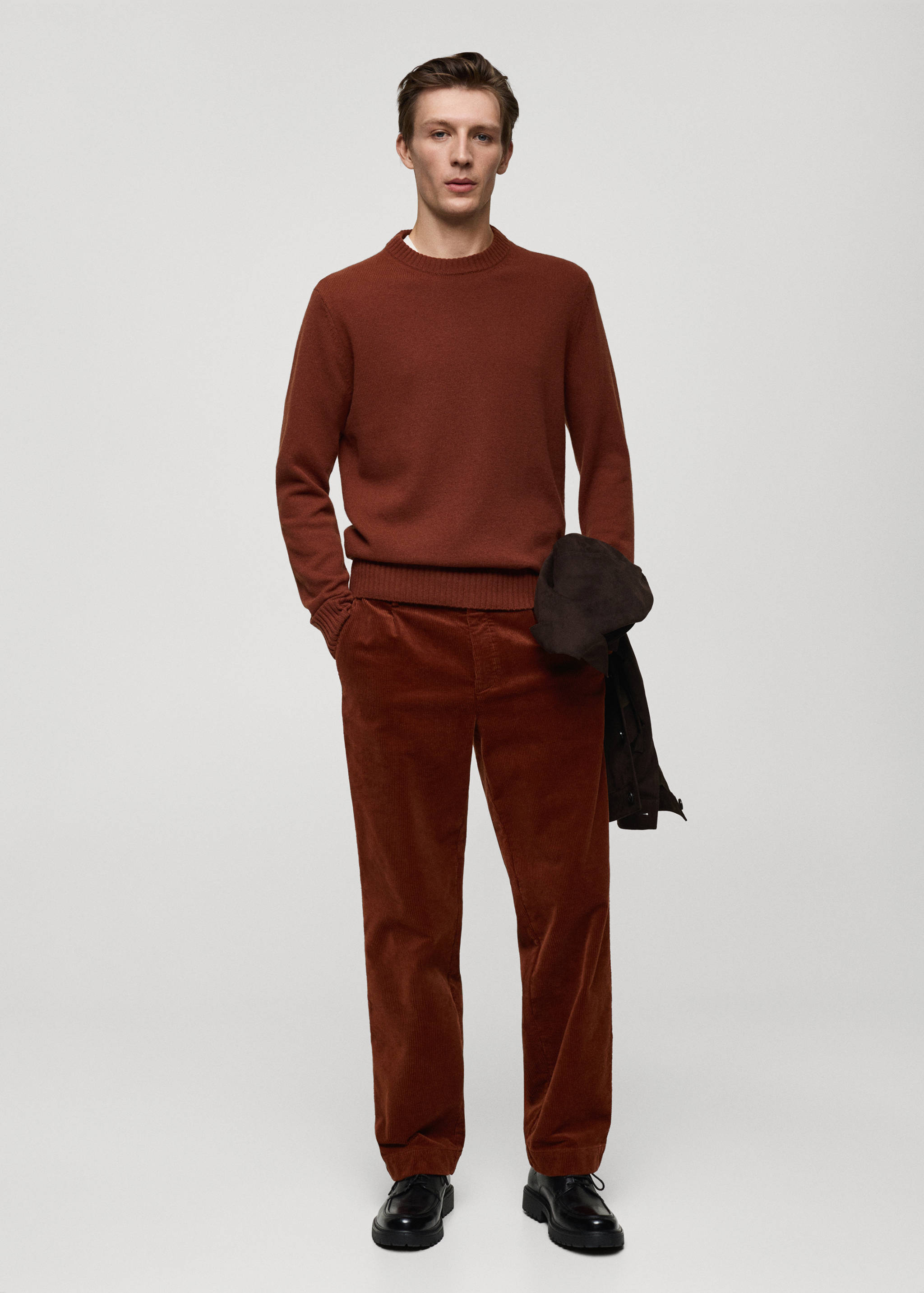 Corduroy straight-fit trousers - General plane