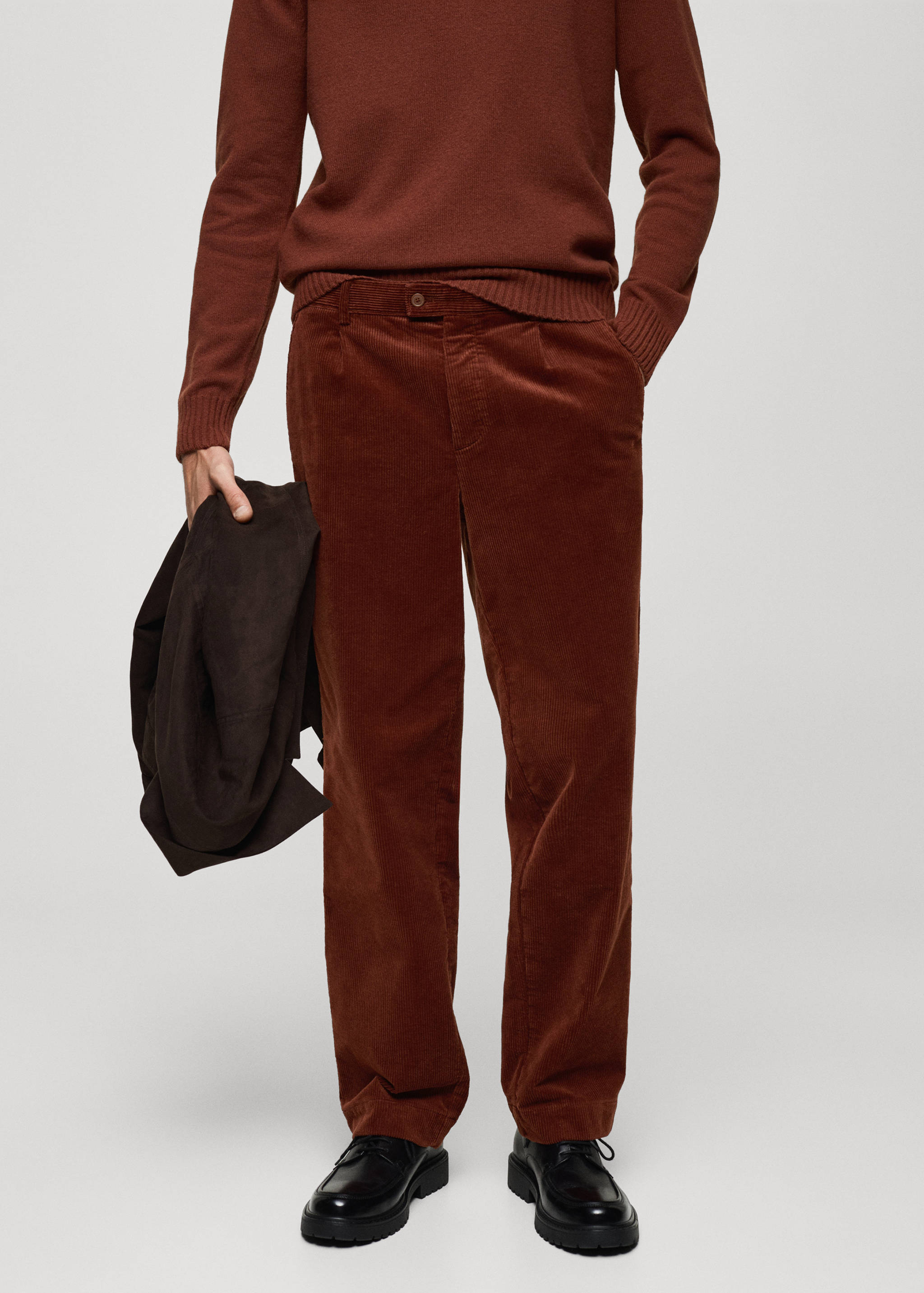 Corduroy straight-fit trousers - Medium plane
