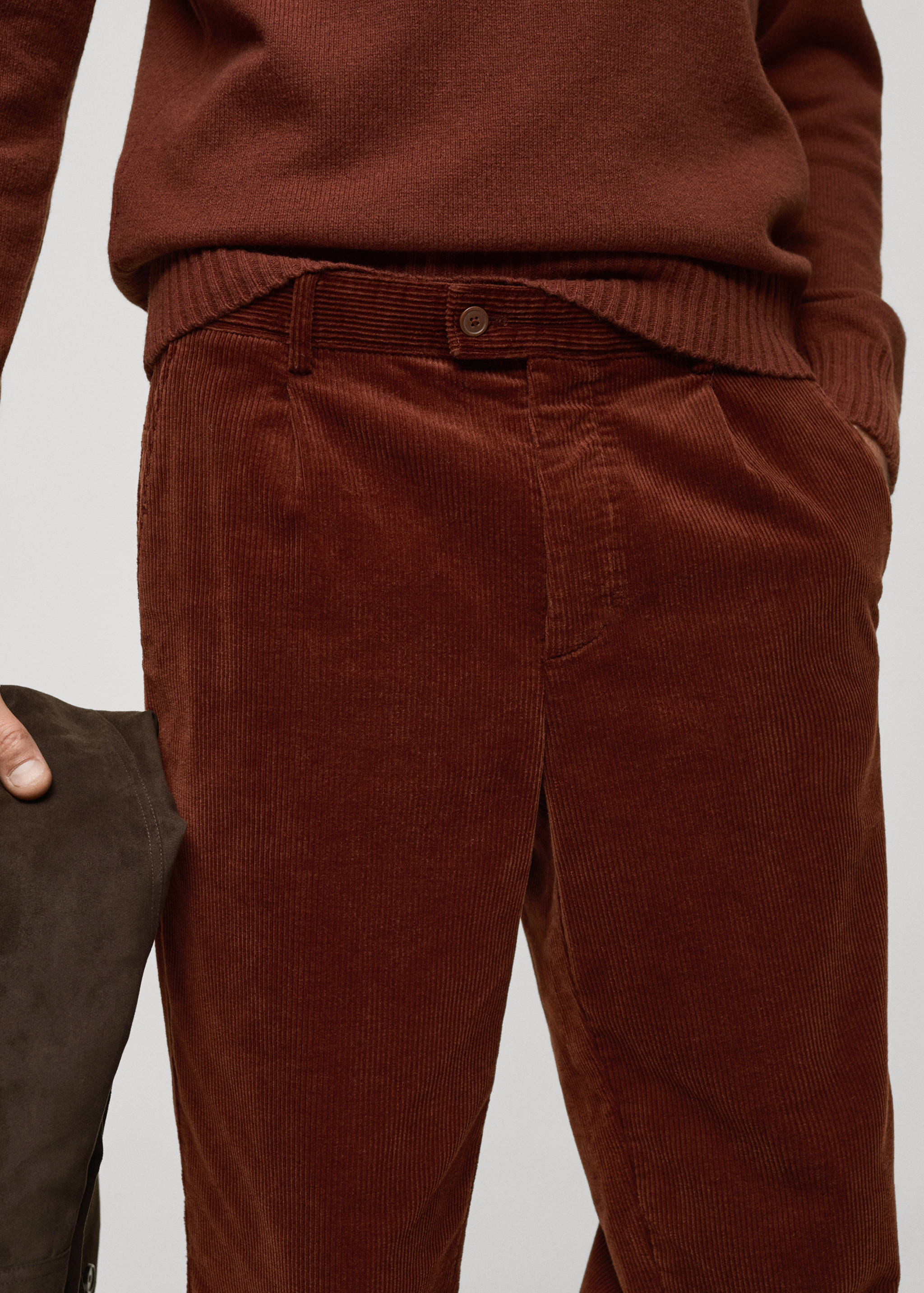 Corduroy straight-fit trousers - Details of the article 1