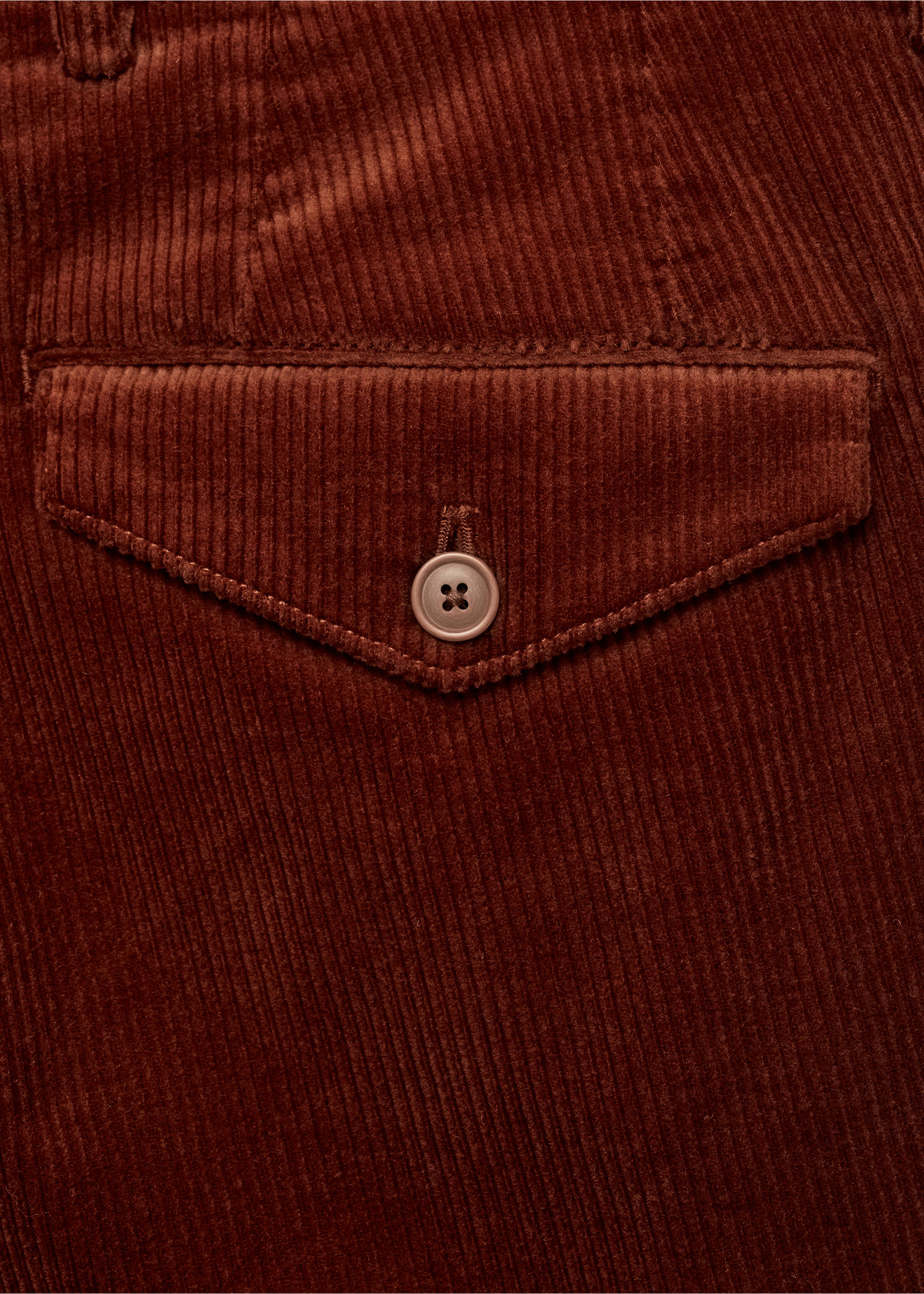 Pantalon velours côtelé pinces straight-fit - Détail de l'article 0, Rouge-orangé. Ref: 77017921-00.