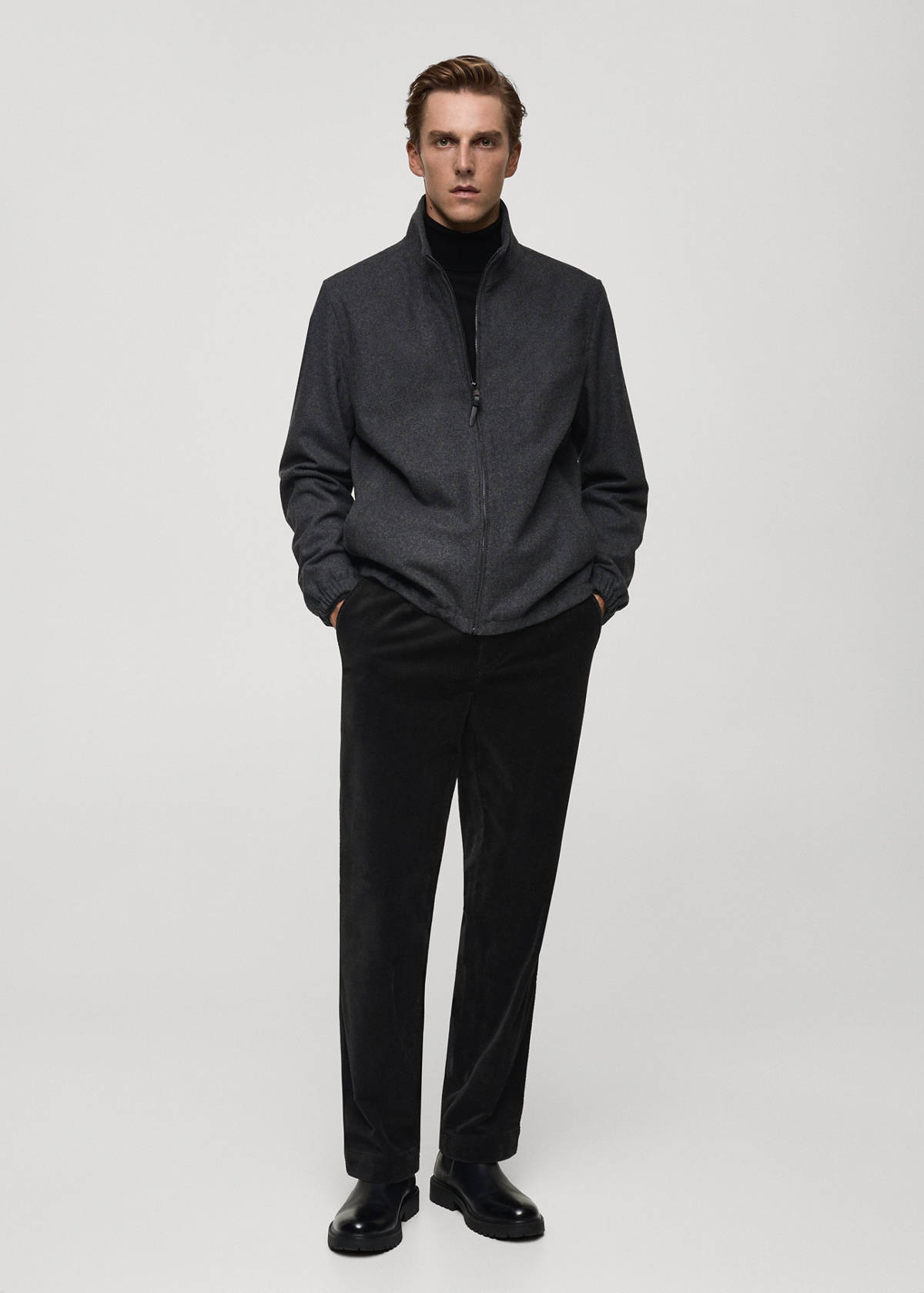 Corduroy straight-fit trousers