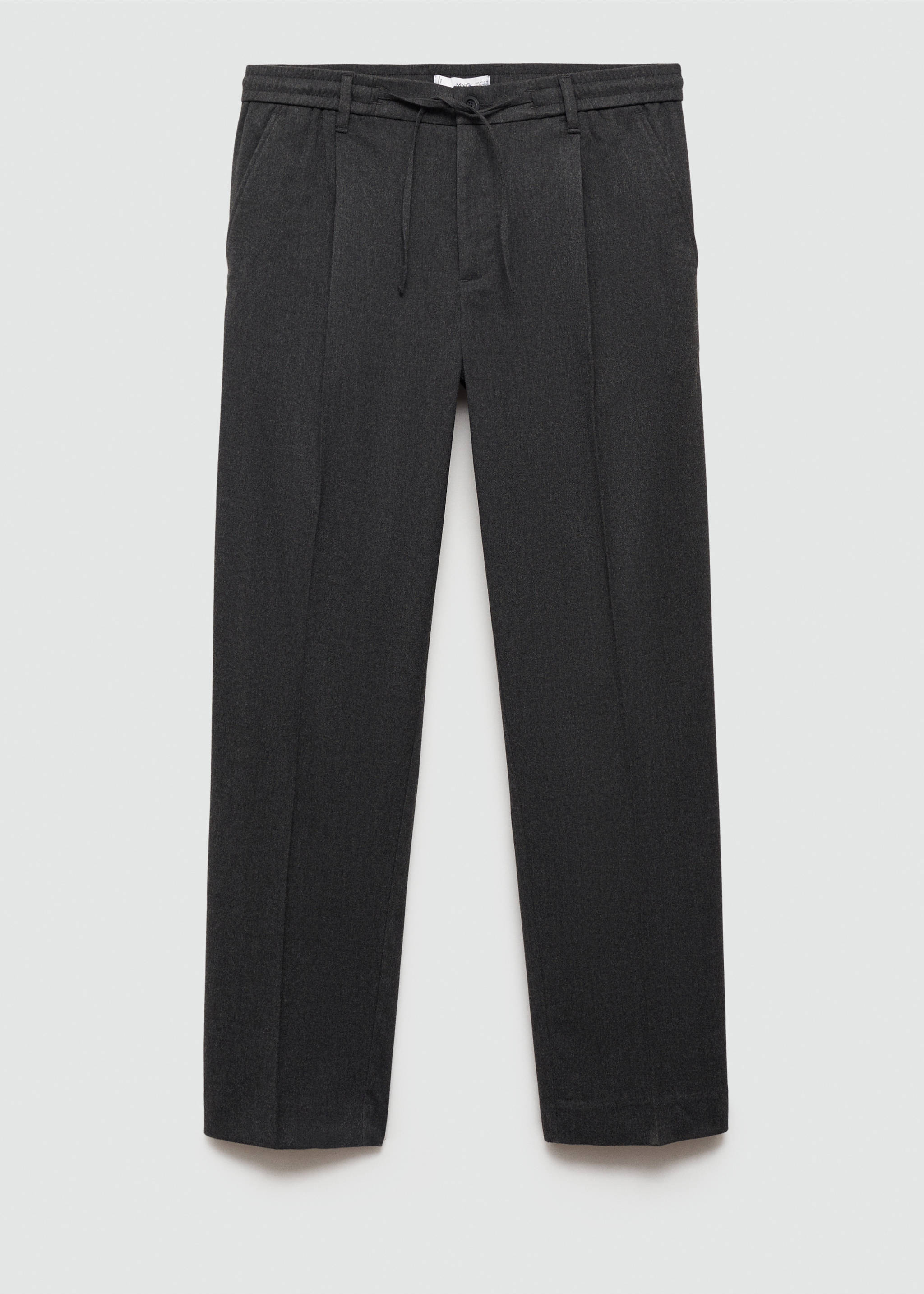 Regular fit cord pleated trousers - Article without model, Grey. Ref: 77017922-00.